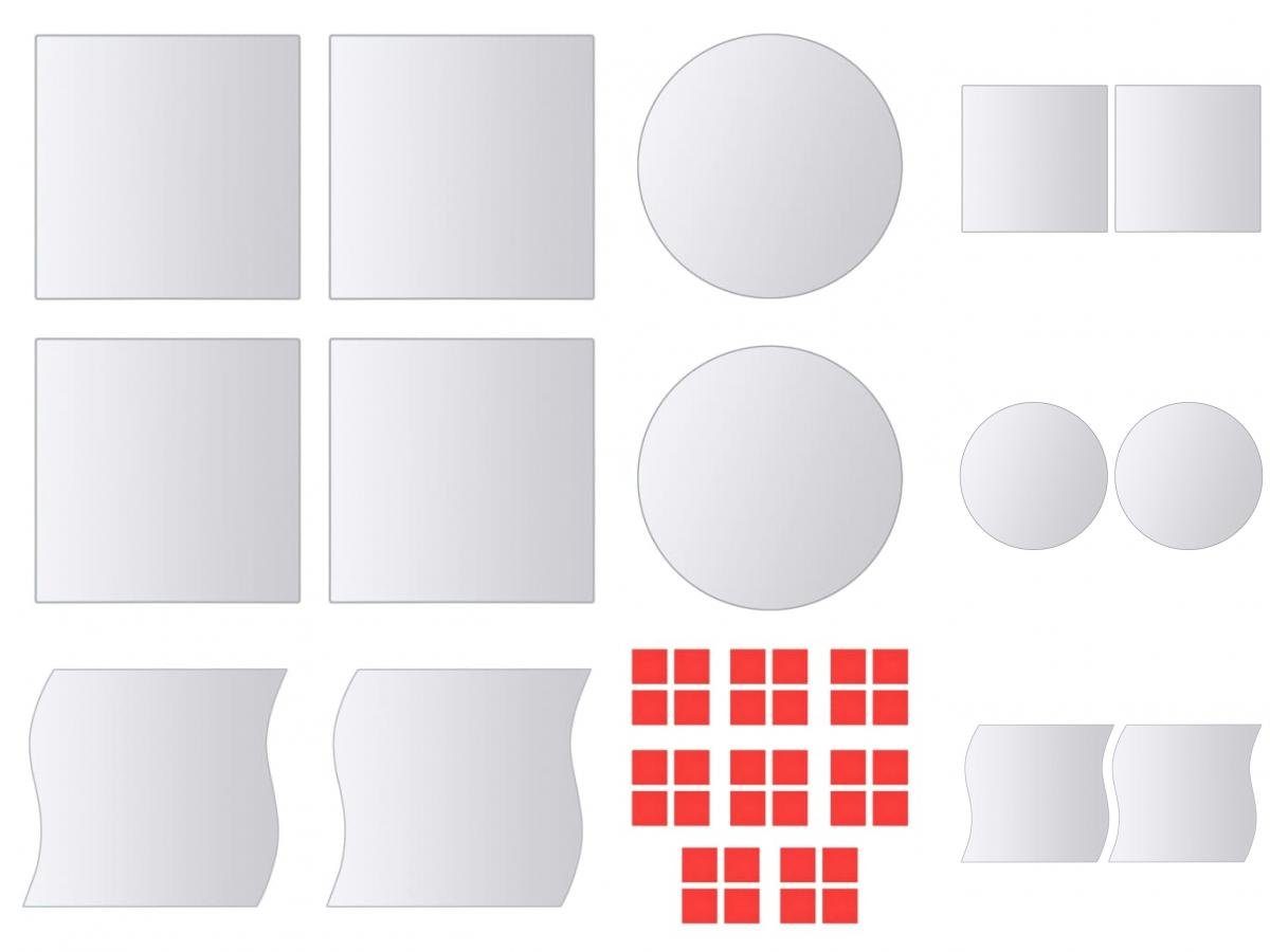 vidaXL Spiegel 16-tlg Spiegelfliesen-Set Verschiedene Formen Glas