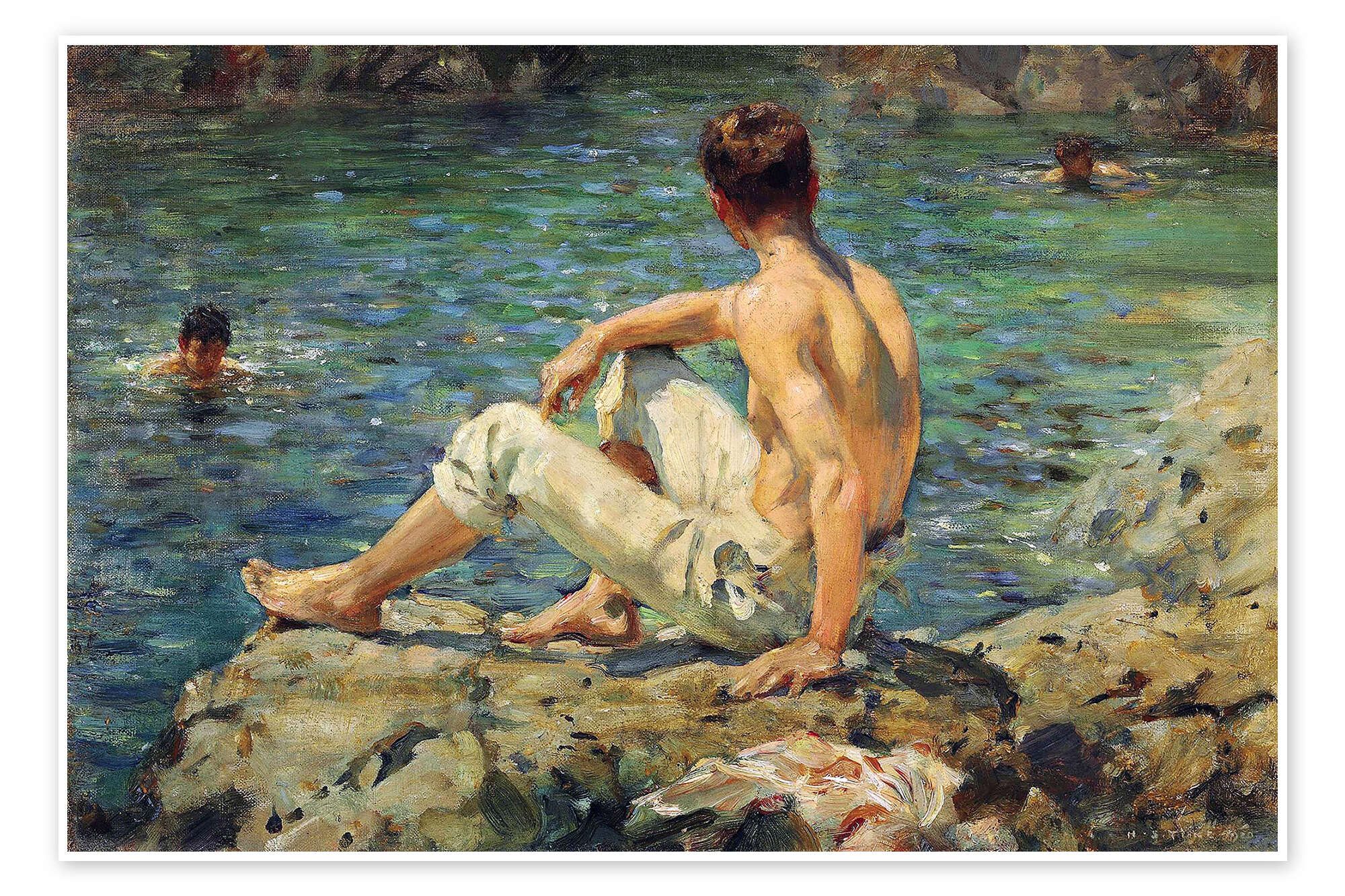 Posterlounge Wandbild Grün und Gold, Henry Scott Tuke, erhältlich als Poster, Leinwandbild, Wandsticker oder Acrylglasbild
