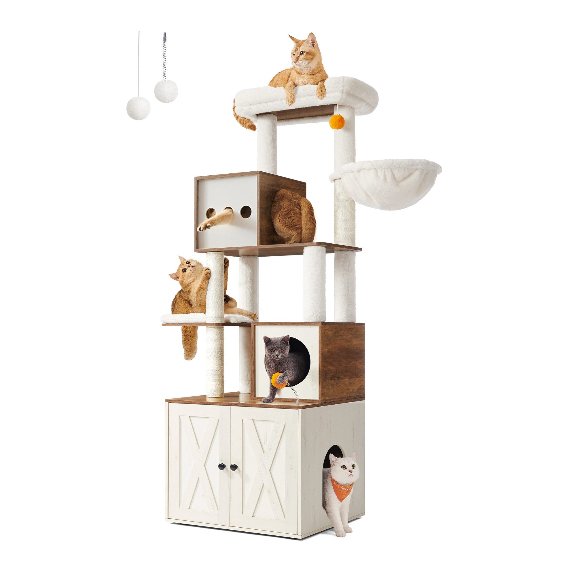 FEANDREA Kratzbaum, mit Katzenklo-Schrank 185cm Kratzsäule günstig online kaufen