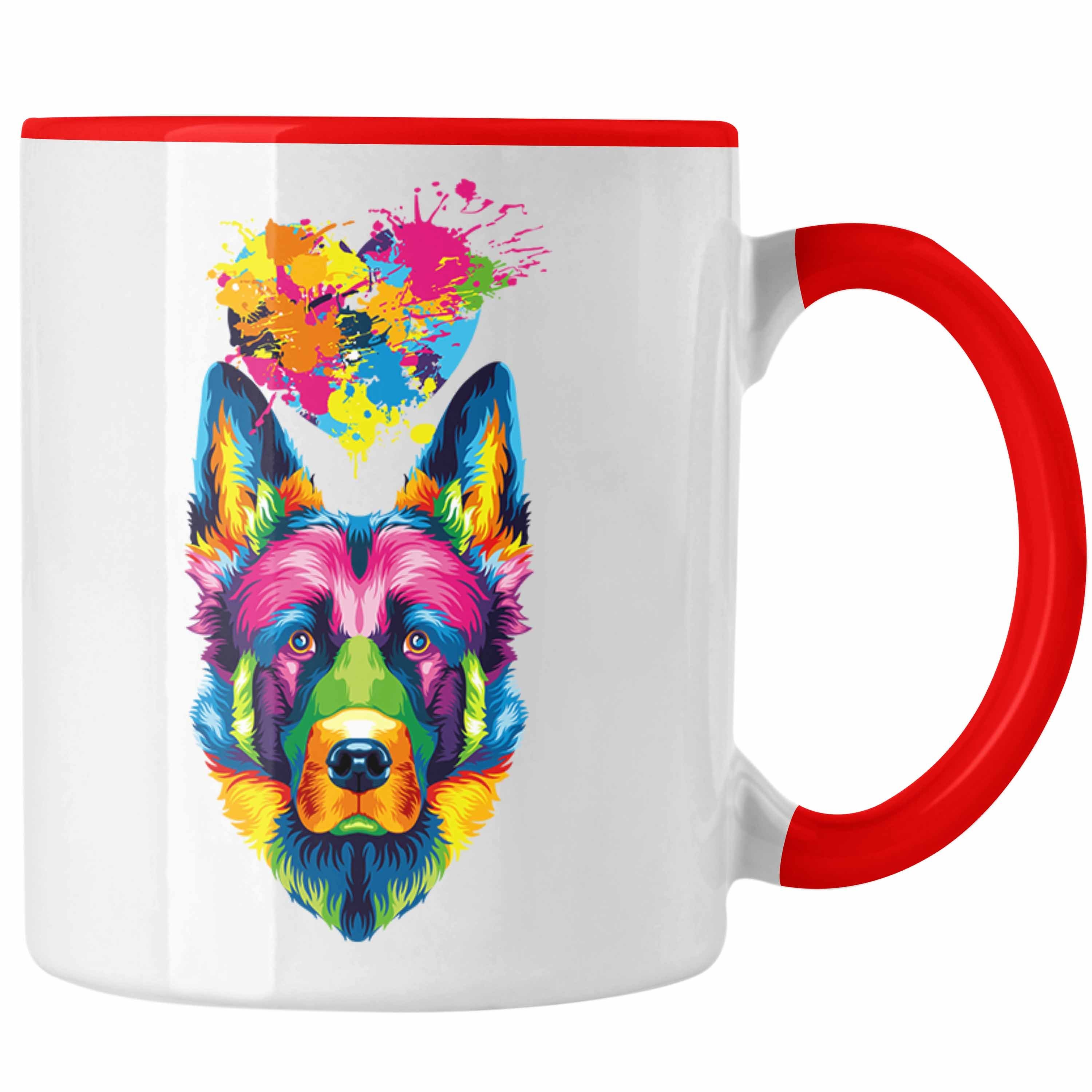 Tasse Farbe Besitzer Geschen Herz Lustiger Trendation Spruch Schäferhund Rot Tasse Geschenk