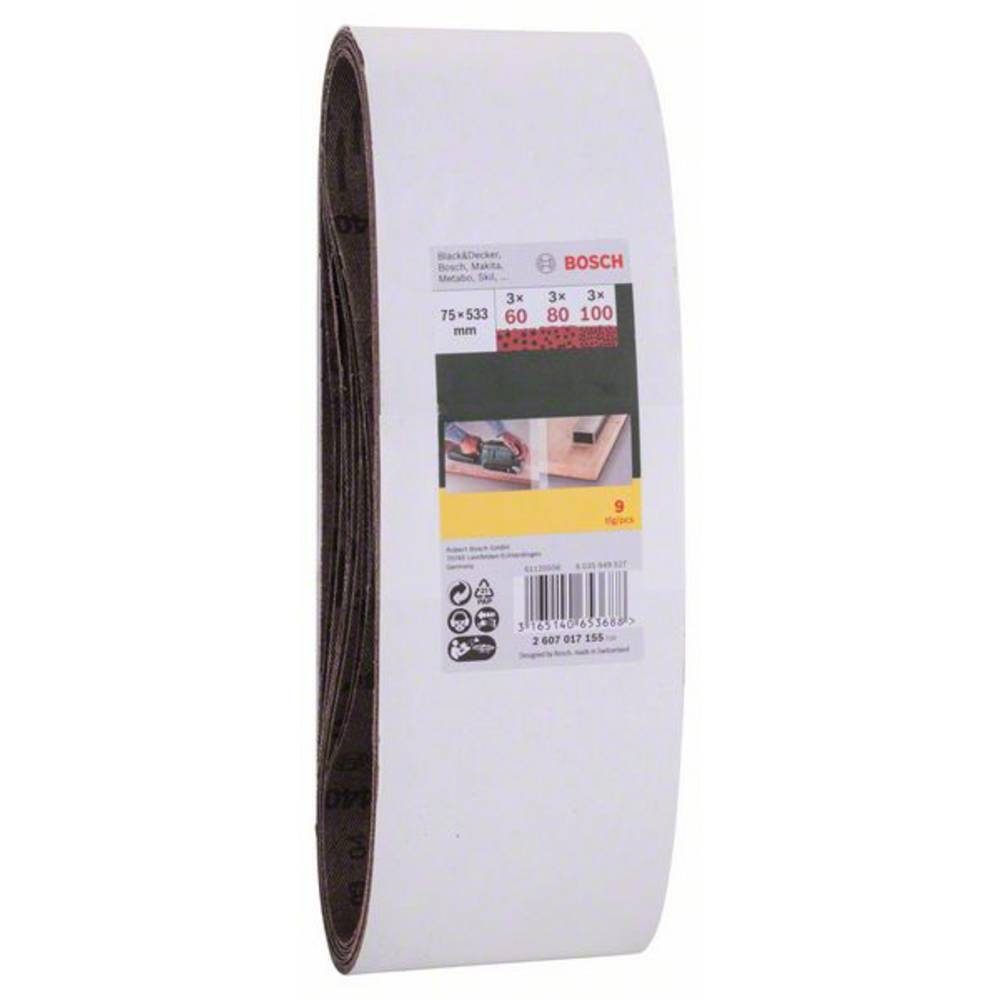 Thumbnail - BOSCH Schleifpapier Schleifband-Set für Bandschleifer, 9-teilig, 75 x