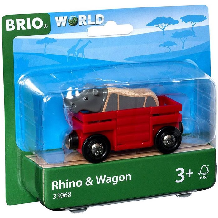 BRIO® Spielzeug-Auto BRIO 33968 Tierwaggon Nashorn