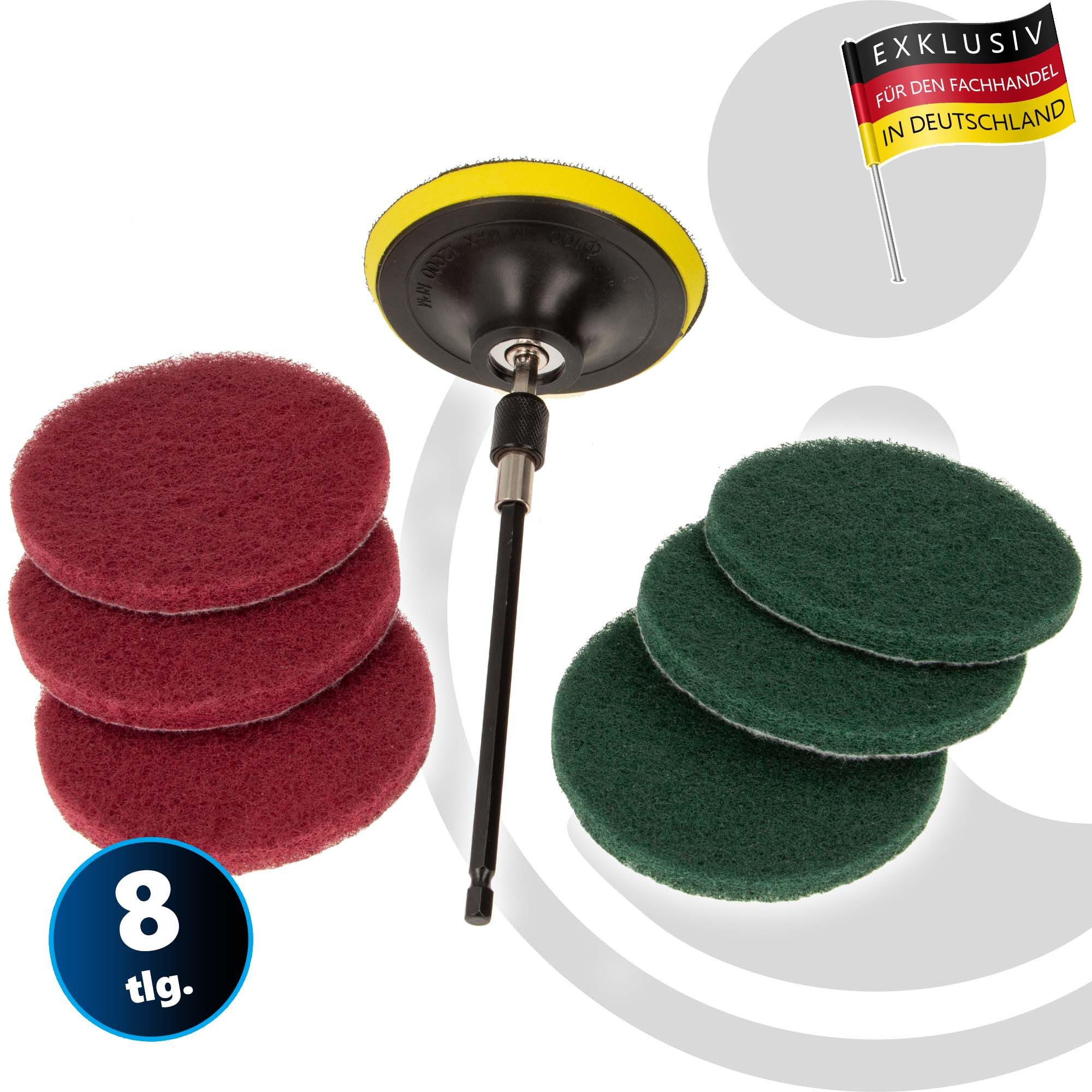 MASTERPROOF PROFESIONAL Polierpad Polierpad / Schleifpad-Satz, 8-teilig - für Bohrmaschine, 284