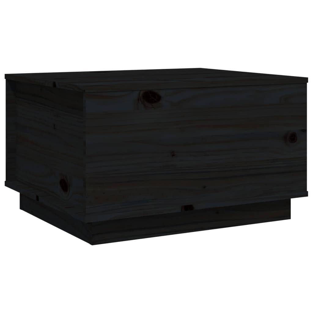 Couchtisch Couchtisch Schwarz 60x50x35 cm Massivholz Kiefer