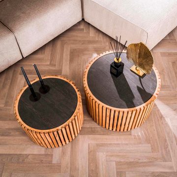 RINGO-Living Beistelltisch Couchtisch Naika aus Akazienholz in Natur 2er Set, Möbel