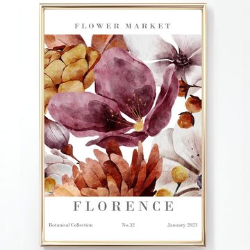 homestyle-accessoires Poster Bilderset FLOWER MARKET FLORENCE MILANO 3er SET, Ohne Bilderrahmen