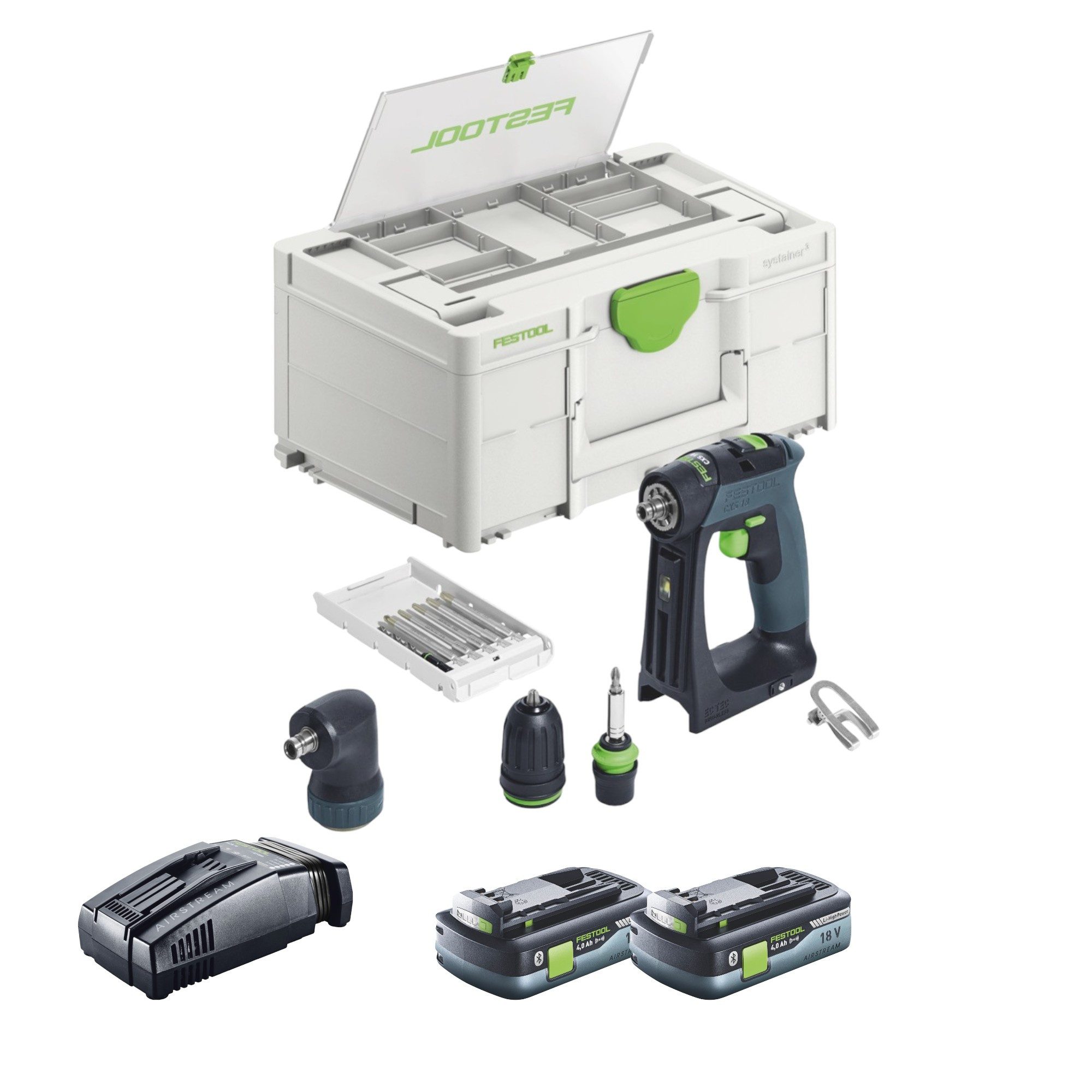 FESTOOL Akku-Schrauber Festool CXS 18-Basic-Set Akku Bohrschrauber 18 V 40 Nm Brushless (577
