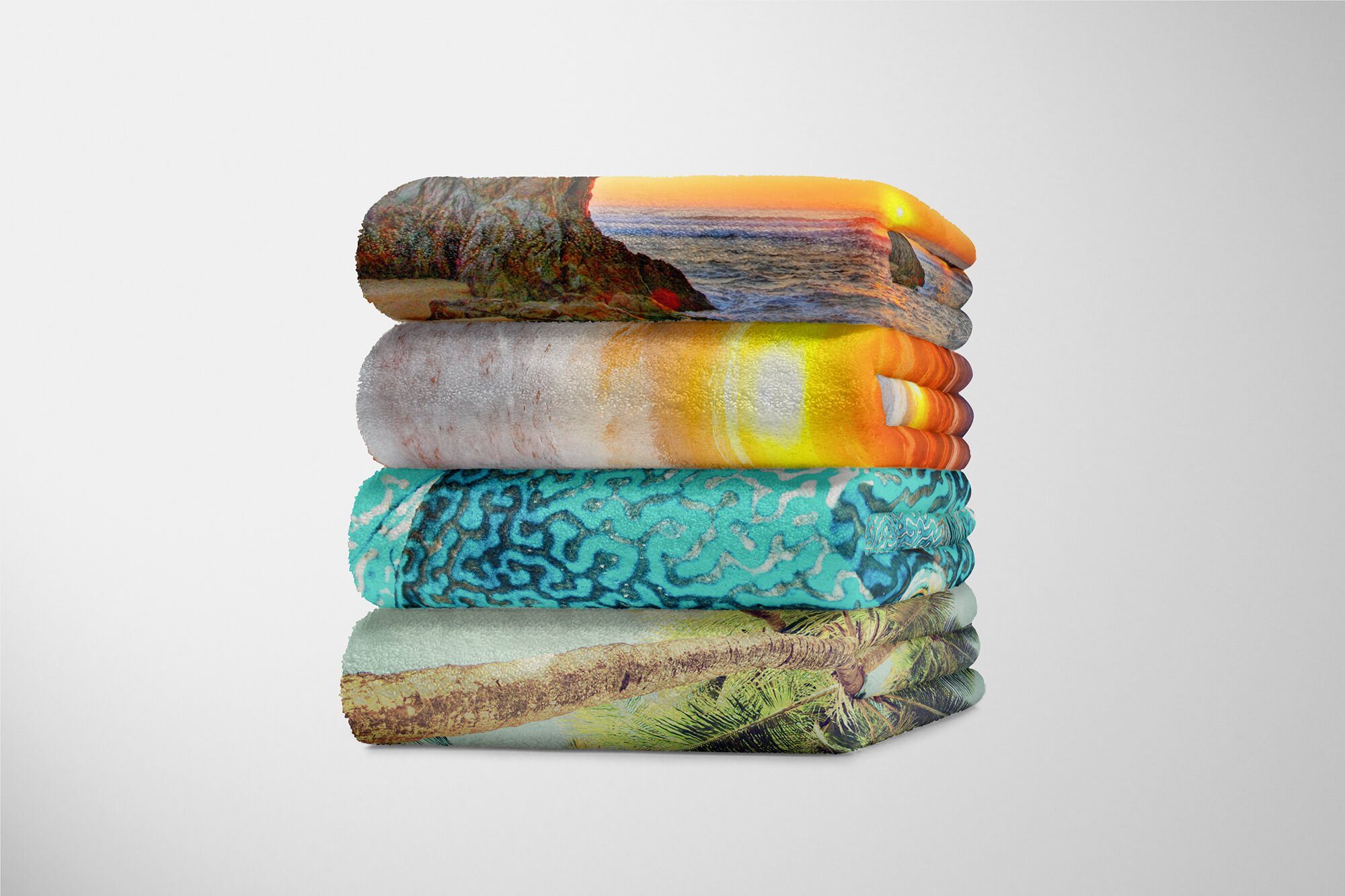 Handtücher Saunatuch Handtuch Fotomotiv Handtuch Art (1-St), Kuscheldecke Sinus Baumwolle-Polyester-Mix Strandhandtuch Wasser Fisch, unter mit