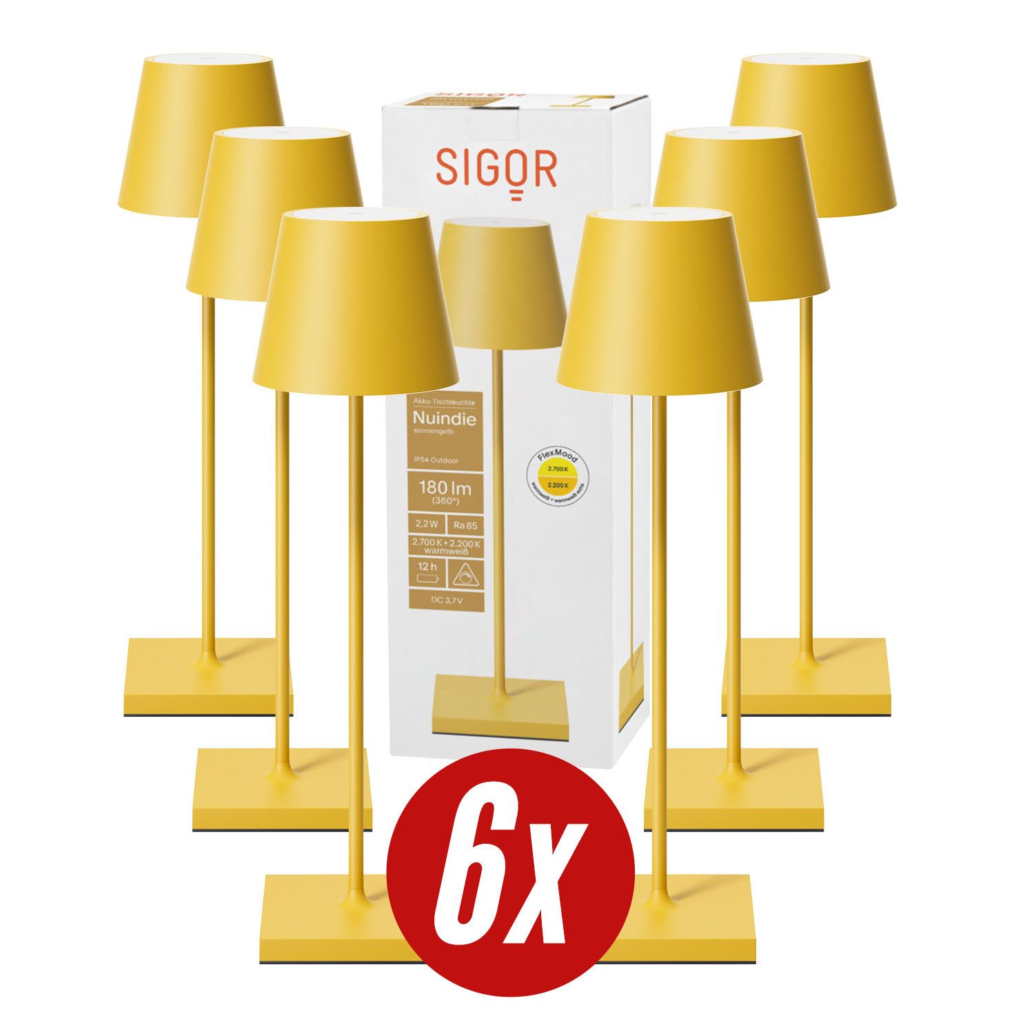 SIGOR LED Tischleuchte, Dimmbar, LED fest integriert, Warmweiß