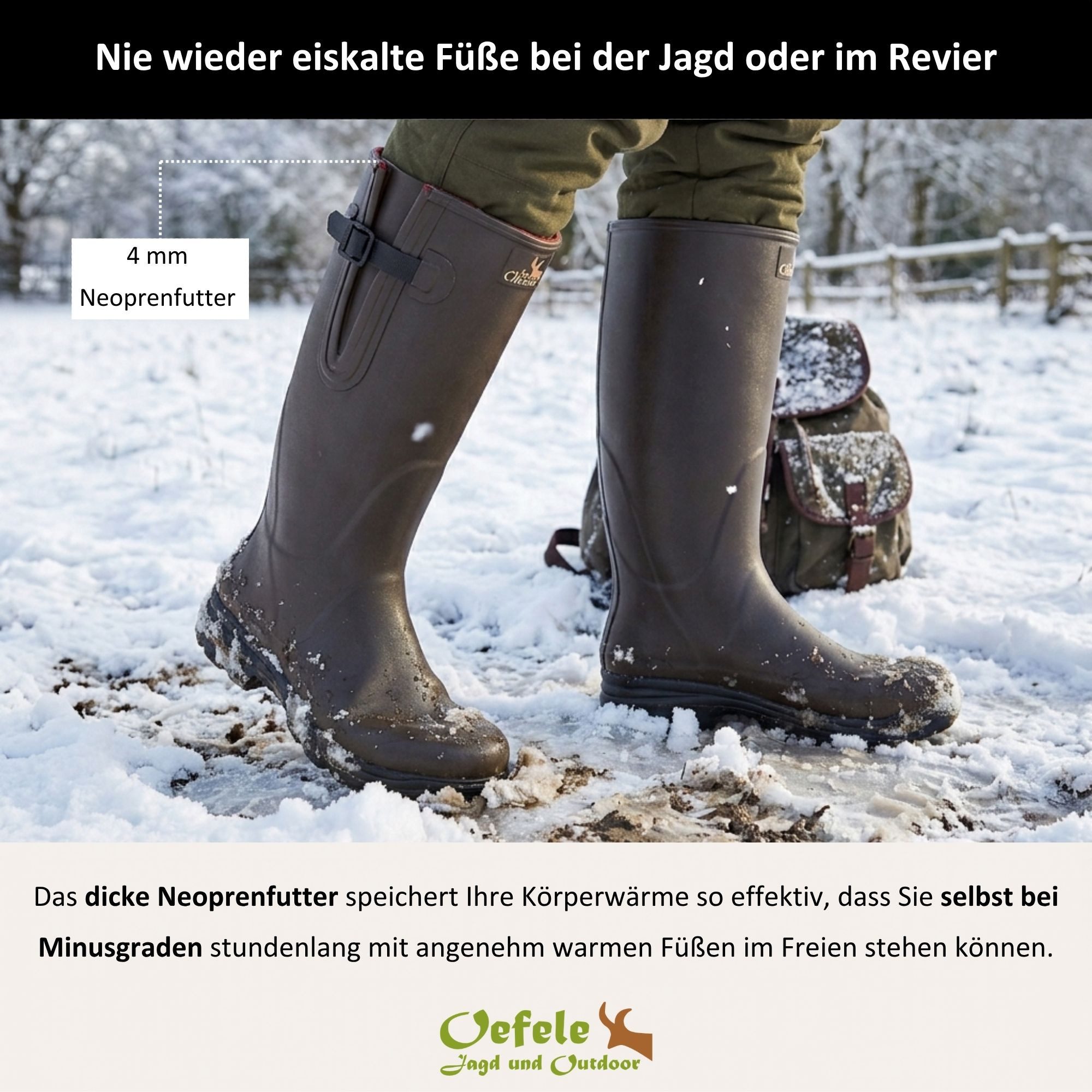 La Chasse® Neopren-Gummistiefel "Nizza" Jagdstiefel Herren & Damen wasserdicht Gummistiefel wasserdicht