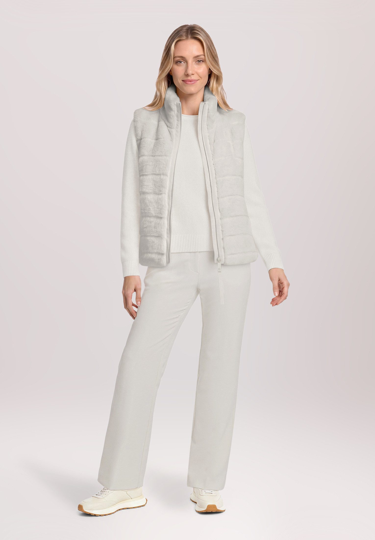 Betty&Co Plüschweste Damen mit Stehkragen