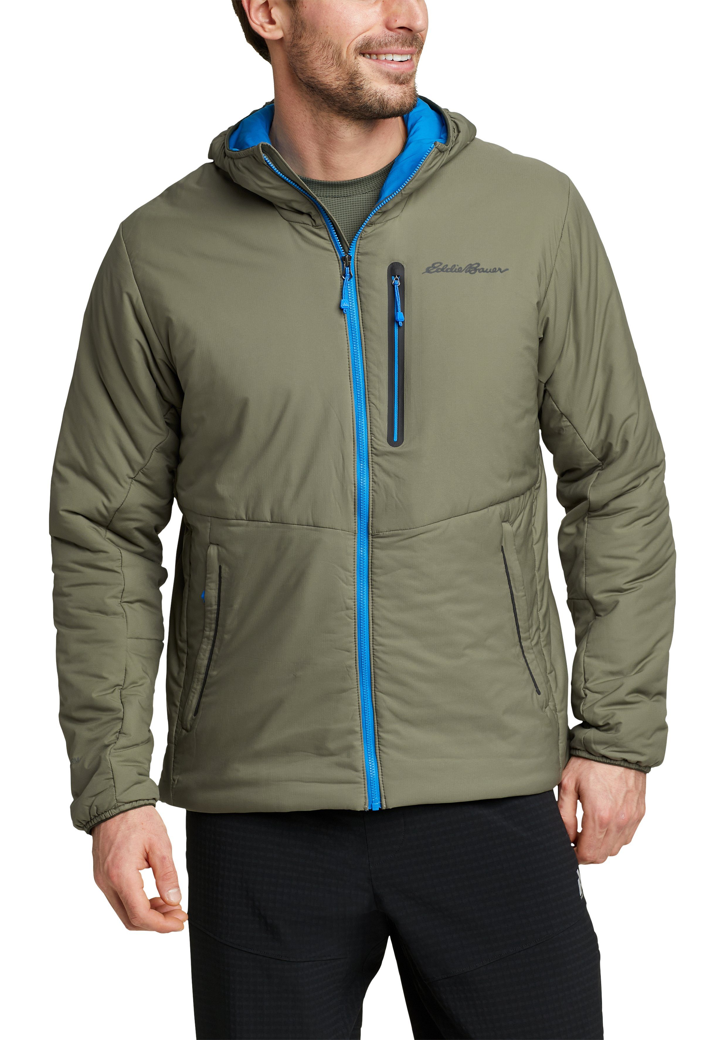 Eddie Bauer Daunenjacke Evertherm Downdraft Kapuzenjacke Blasses Oliv