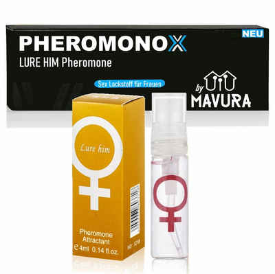 MAVURA Eau de Parfum »PHEROMONOX LURE HIM Pheromone Parfum Sex Lockstoff«, für Frauen Pheromon Parfüm - 4ml (10ml/24,98)