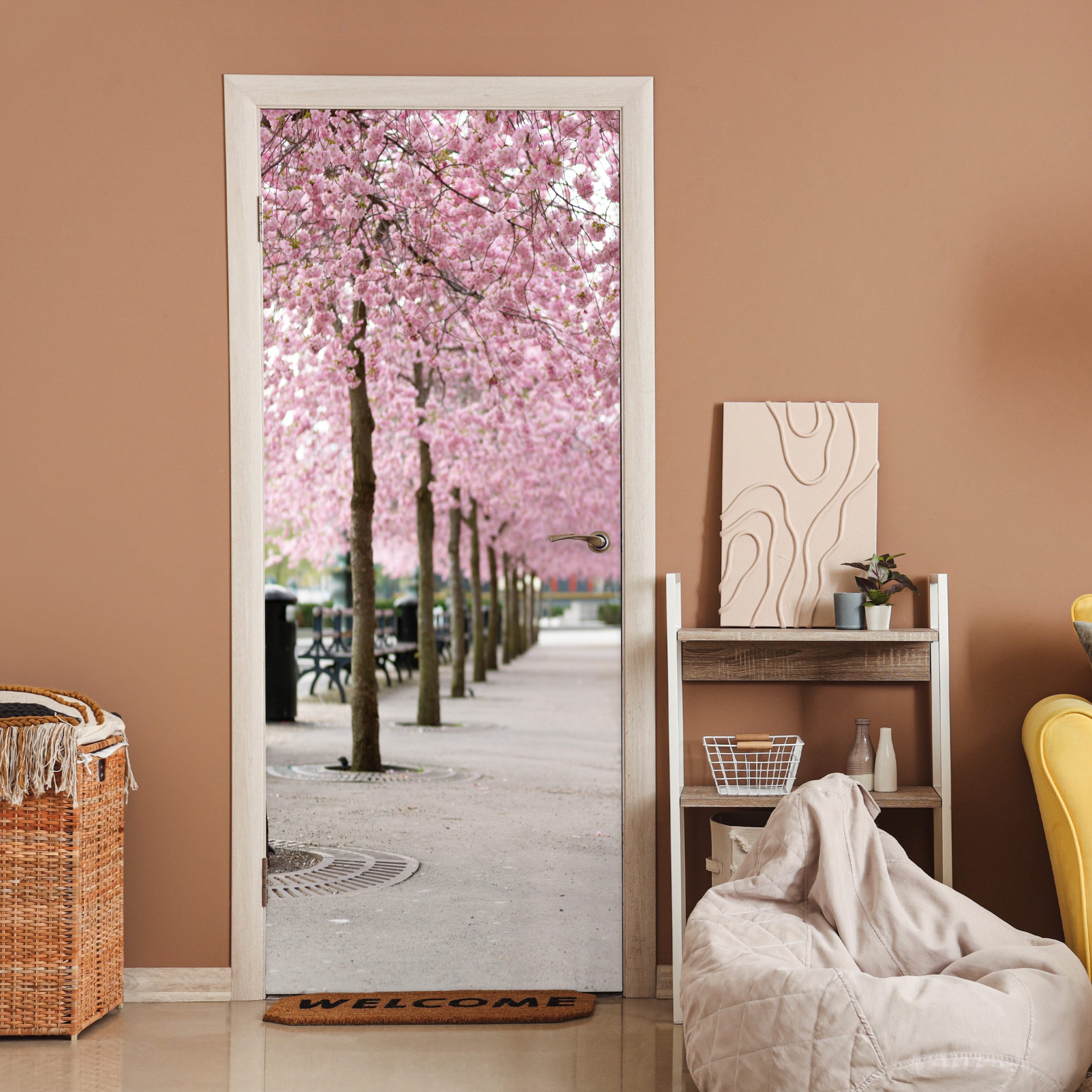 MuchoWow Türtapete Frühling - Sakura - günstig online kaufen