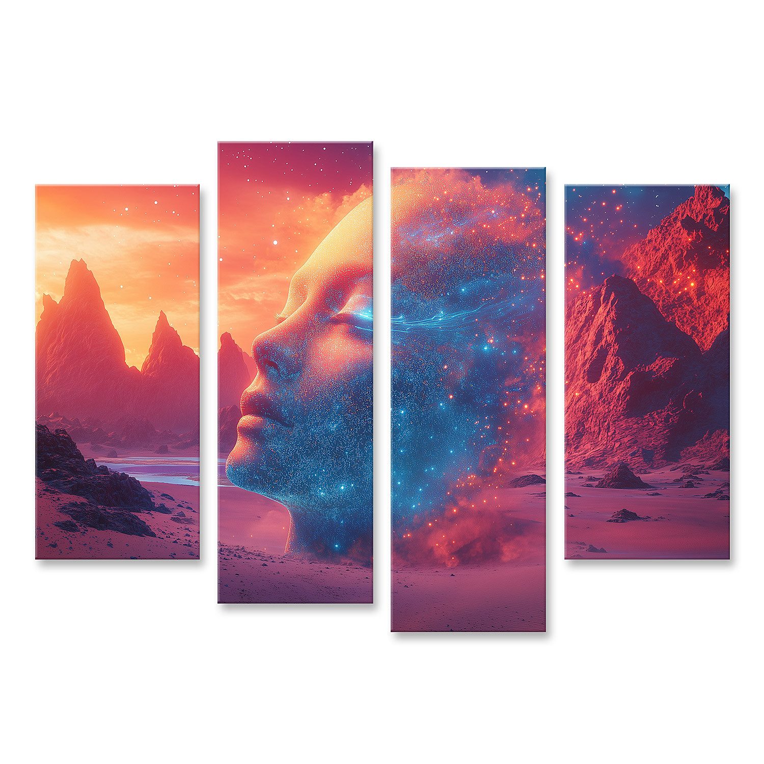 Leinwandbild Sternenstaub und kosmische Träume in einer fremden Landschaft
