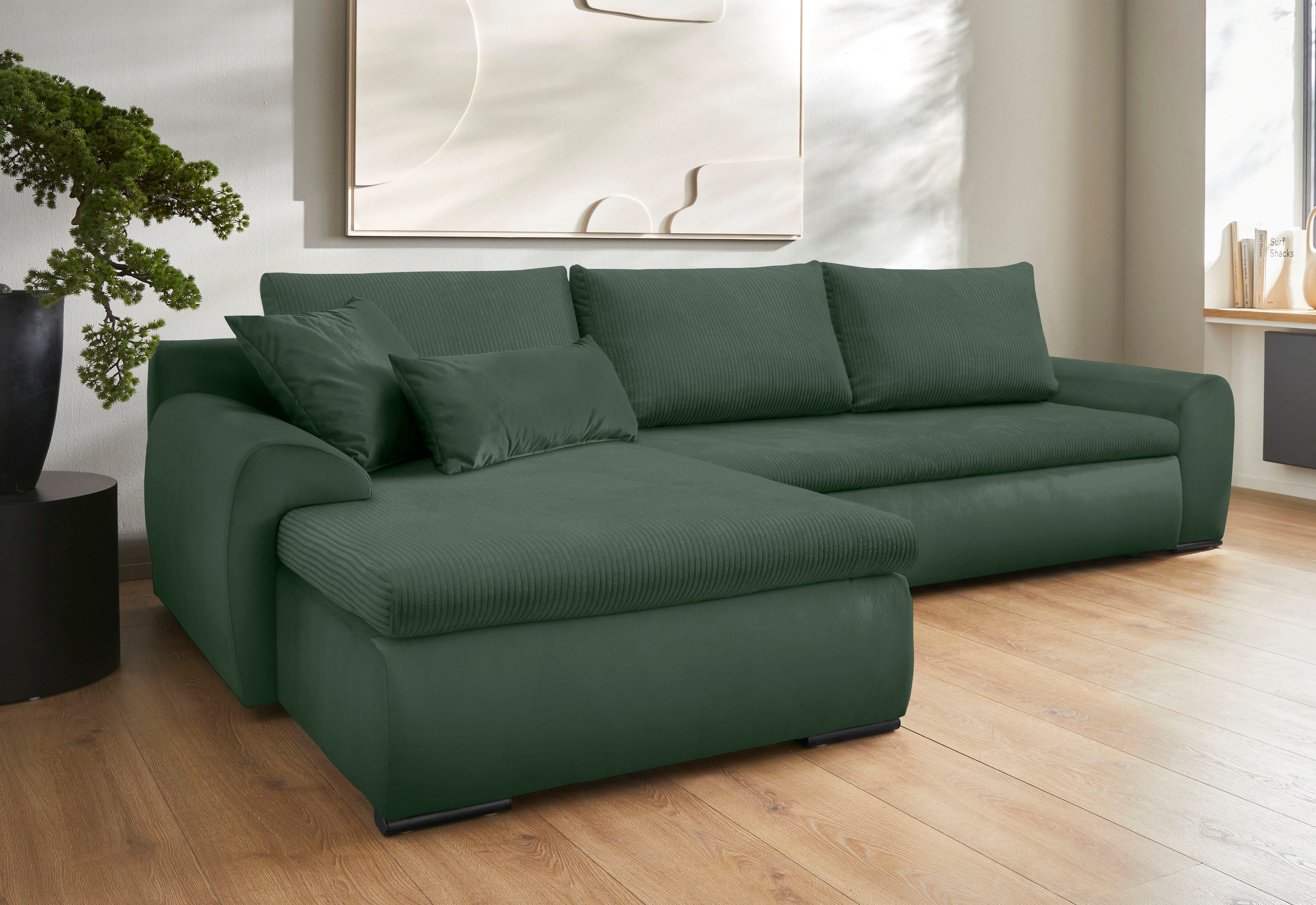 Home affaire Ecksofa "Win, L-Form, Breite 285cm" optional mit Schlaffunktio günstig online kaufen