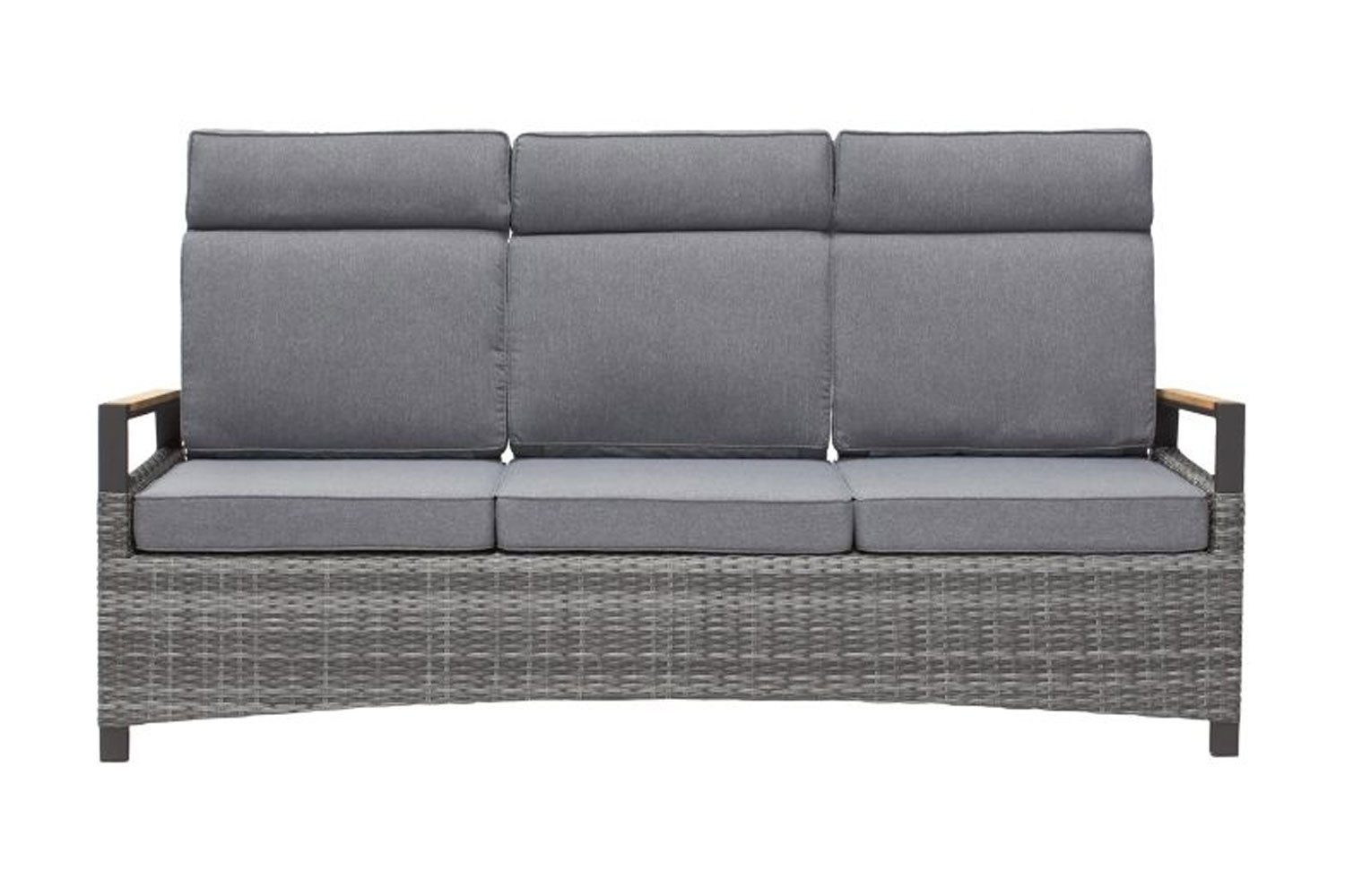 dasmöbelwerk Loungesofa Loungesofa Nizza 3-Sitzer Gartensofa mit Polster Relaxsofa Rope grau