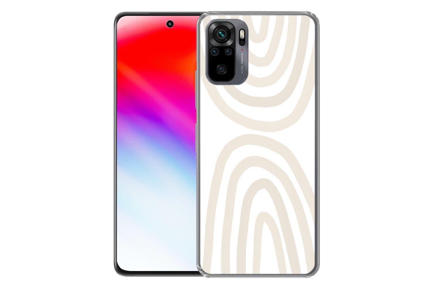 MuchoWow Handyhülle für Xiaomi Redmi Note 10S Regenbogen - Pastell - Design - Abstrakt, Phone Case, Silikon, Schutzhülle Dünn