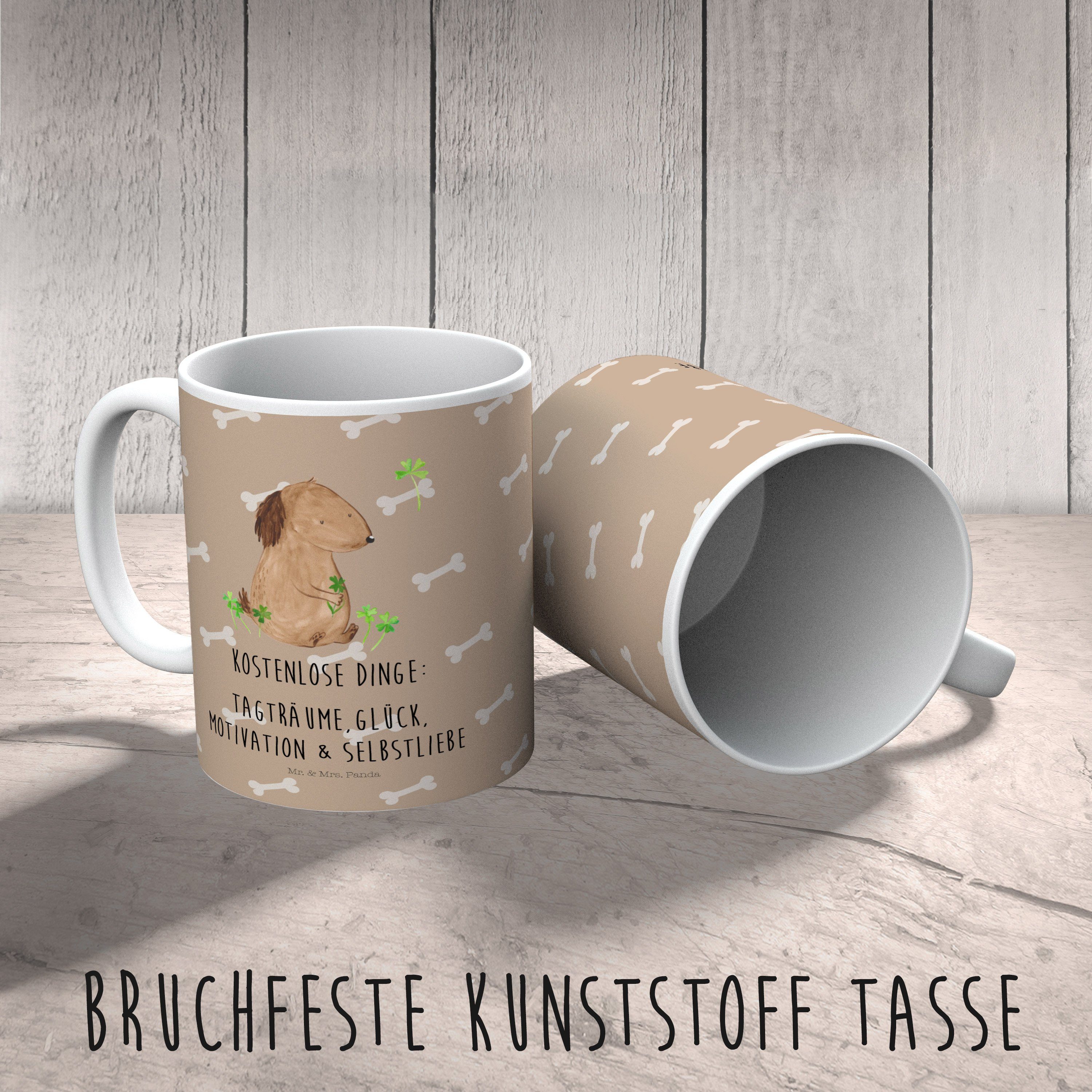 Kunststoff Kleeblatt Hund - Mrs. Mr. Sprüche, & Kinderbecher Geschenk, Outdoorgeschi, Tasse, Hundeglück - Panda
