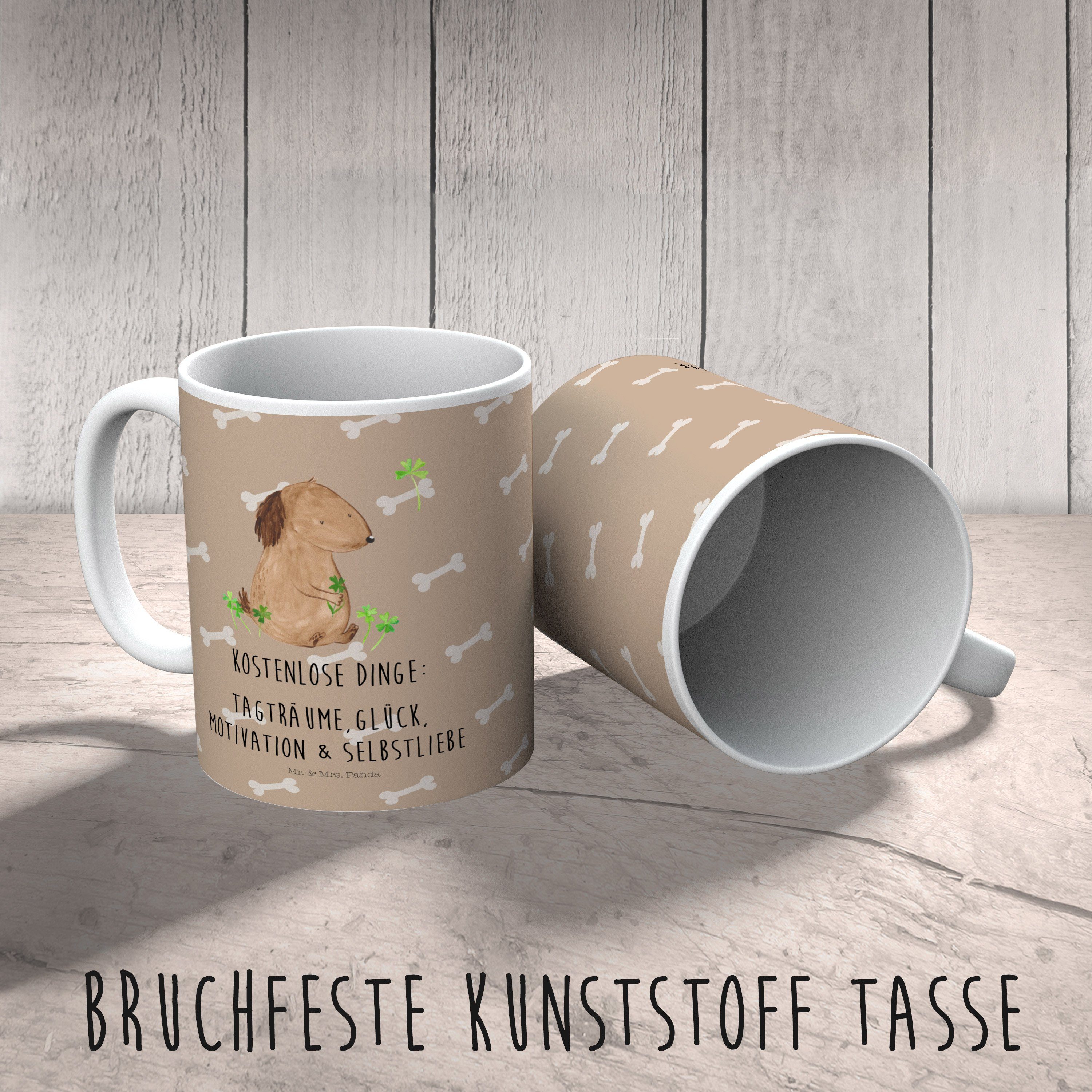 Sprüche, Tasse, Mrs. Mr. Kleeblatt - Outdoorgeschi, Kunststoff Hundeglück & Panda Geschenk, Hund - Kinderbecher