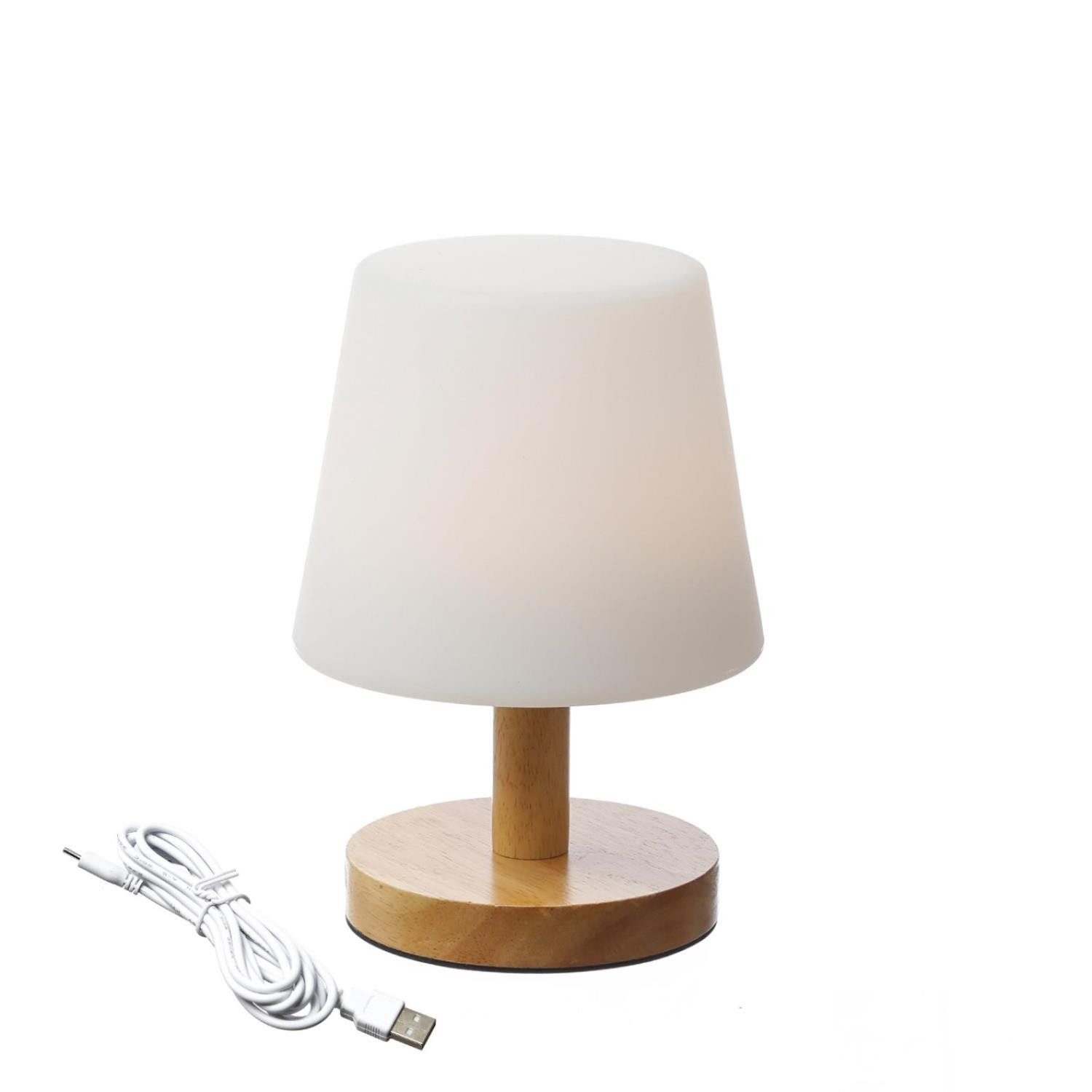 MARELIDA LED Außen-Tischleuchte LED Garten Tischleuchte für Außen Balkon 4 Helligkeitsstufen USB 22cm, LED Classic, warmweiß (2100K bis 3000K)