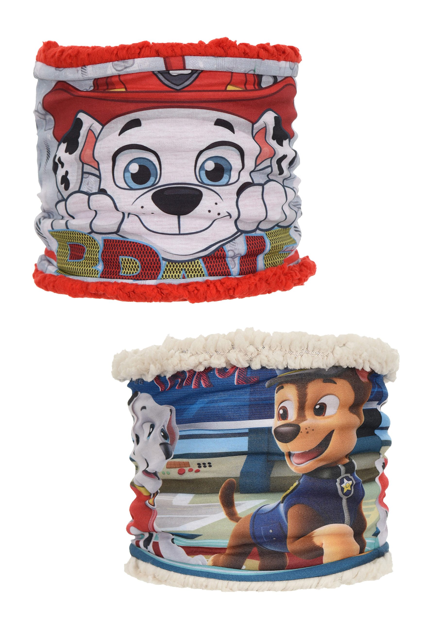 PAW PATROL Loop Schlauchschal Kinder Doppelpack mit Motiv und Fleecefutter