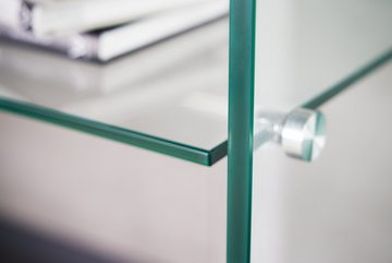 riess-ambiente Konsolentisch FANTOME 100cm transparent (Einzelartikel, 1-St), Wohnzimmer · Glas · eckig · mit Ablage · Modern Design