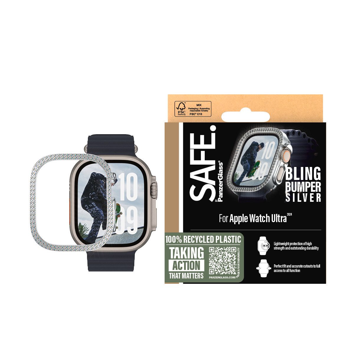 SAFE by PanzerGlass Handyhülle Bling Bumper für Apple Watch Ultra 2, Backcover, Schutzhülle, Handyschutzhülle, Case, Schutzcase, stoßfest