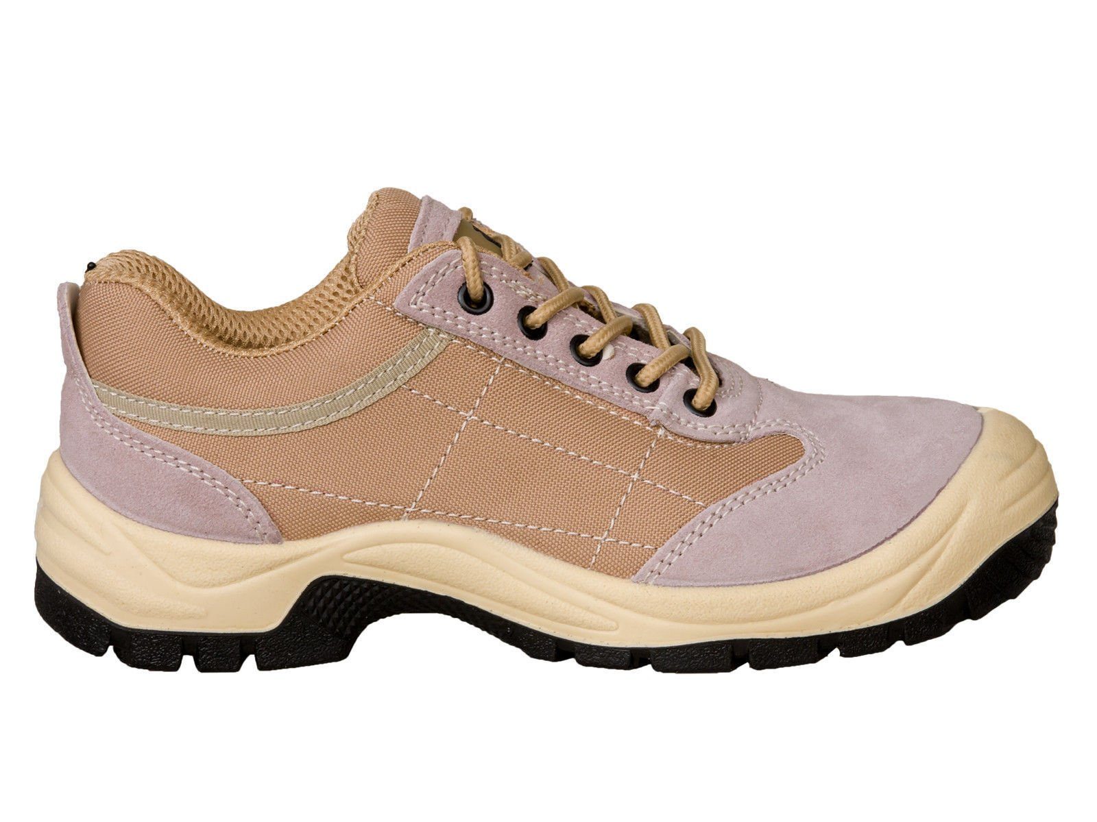 Urgent Sicherheitsschuhe Arbeitsschuh S1 Halbschuhe Stahlkappe BEIGE Gummistiefel