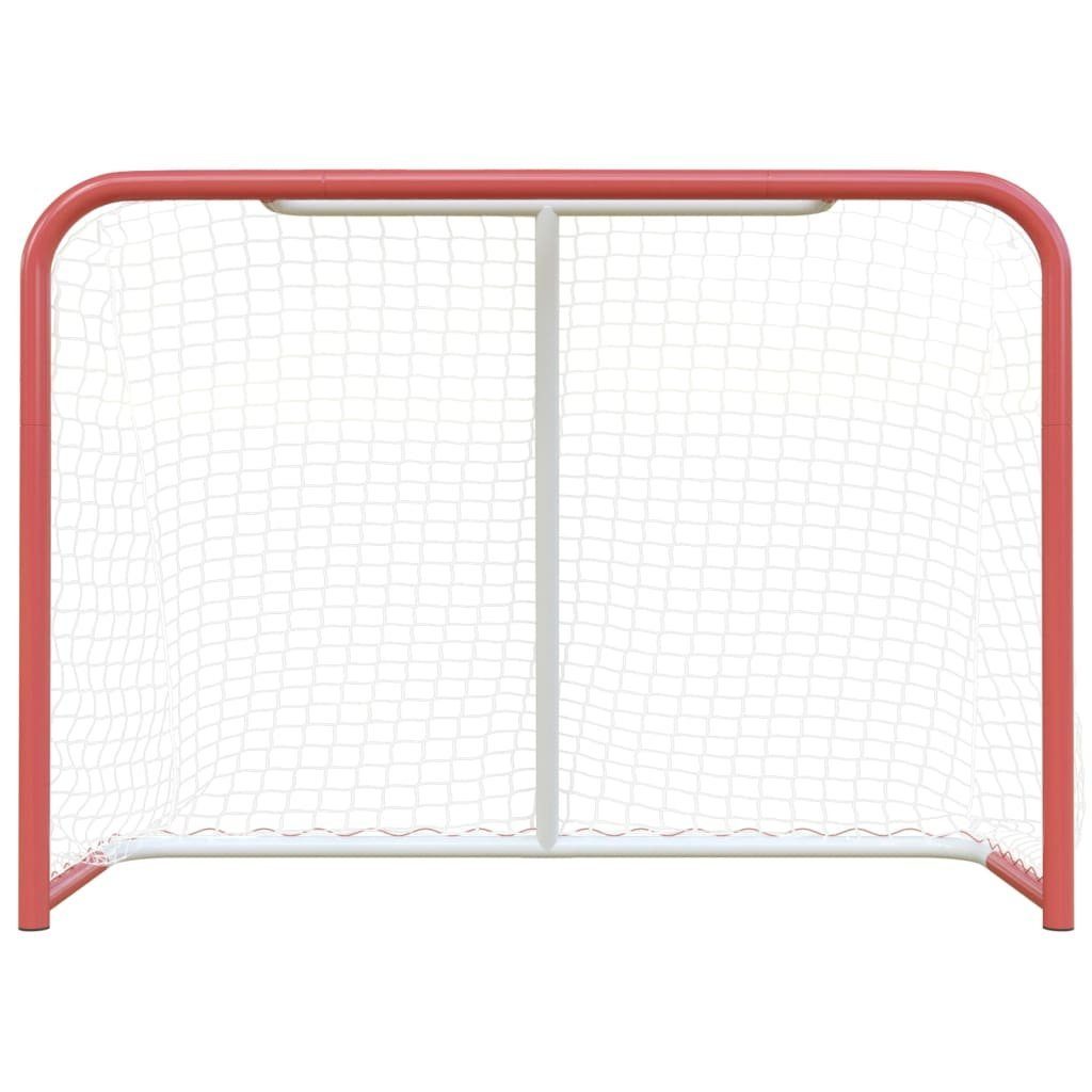 vidaXL Fußballtor cm Stahl Netz mit Weiß 153x60x118 Hockeytor Polyester Rot