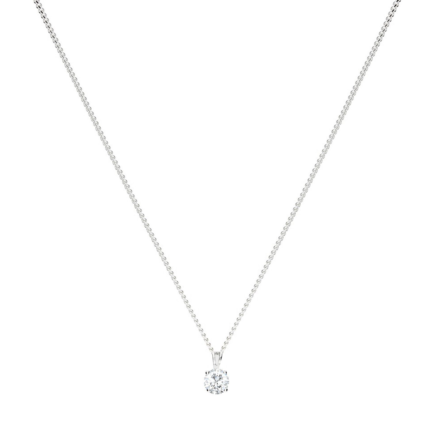 LÖB Kette mit Anhänger 750er Weißgold vergoldet Halskette Zirkonia Stein An günstig online kaufen