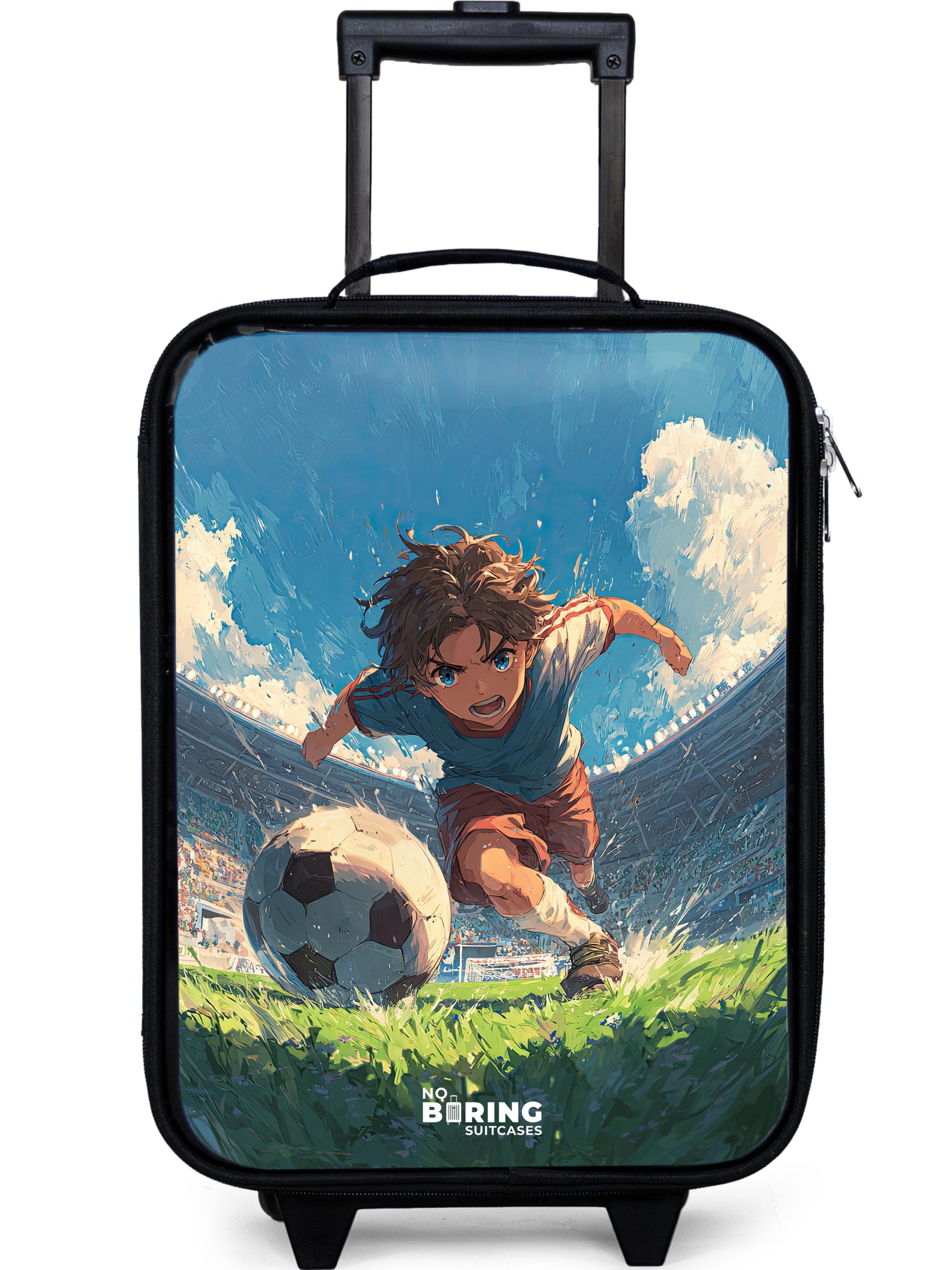 Kinderkoffer mit leuchtende Räder - Stadion - Fußball - Junge