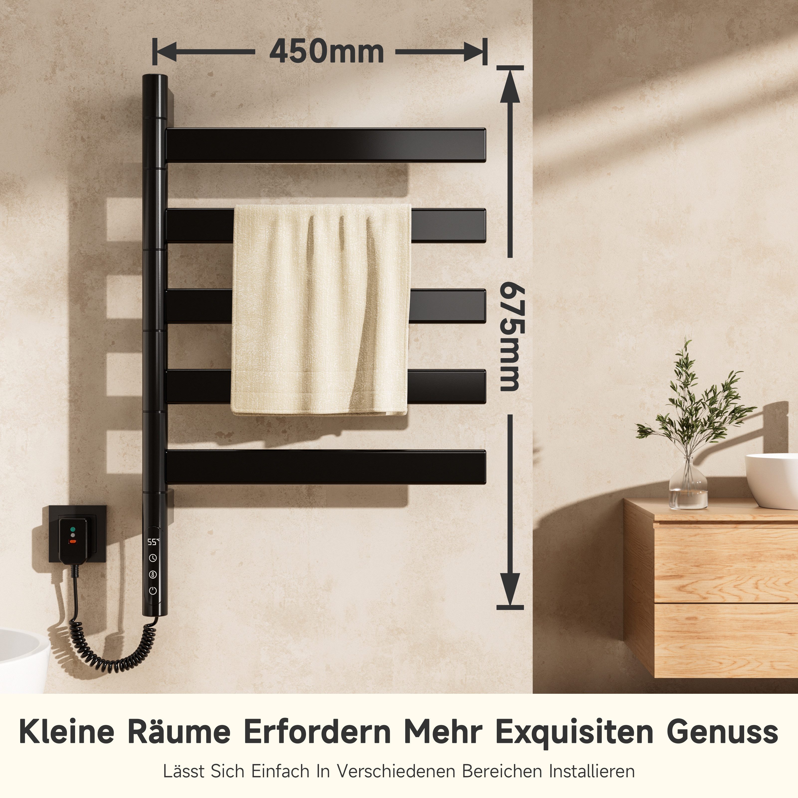 Oihpaw Elektrischer Badheizkörper Intelligenter Konstanttemperatur Handtuch günstig online kaufen