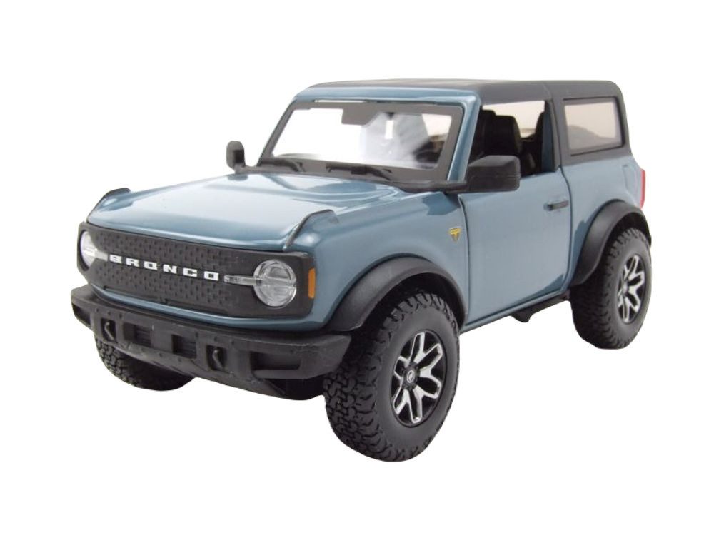 Maisto® Modellauto Ford Bronco 2021 blau grau, Maßstab 1:24