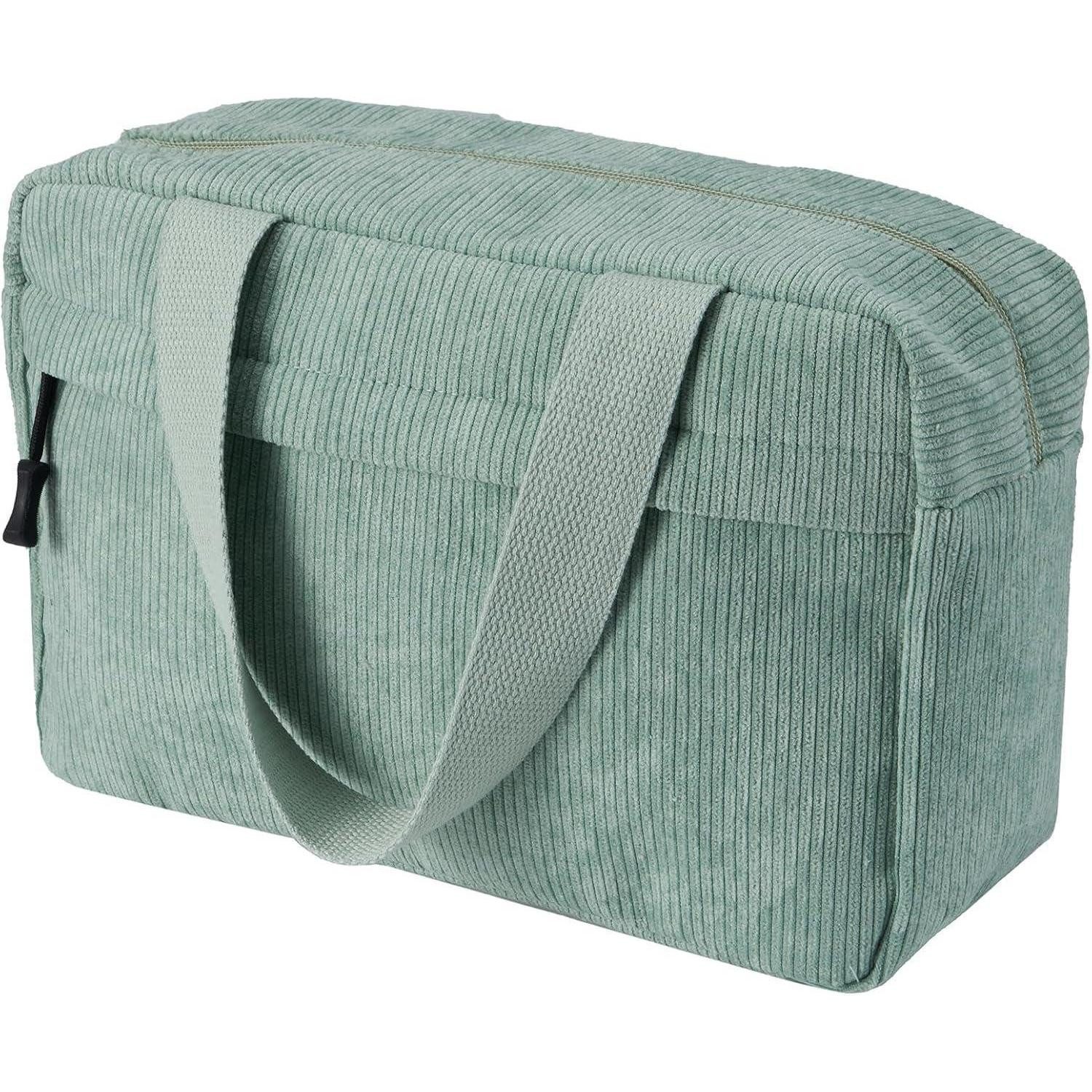 LuxusKollektion Kosmetiktasche Kulturtasche Kosmetiktasche Cord Damen Reise Makeup Green-2