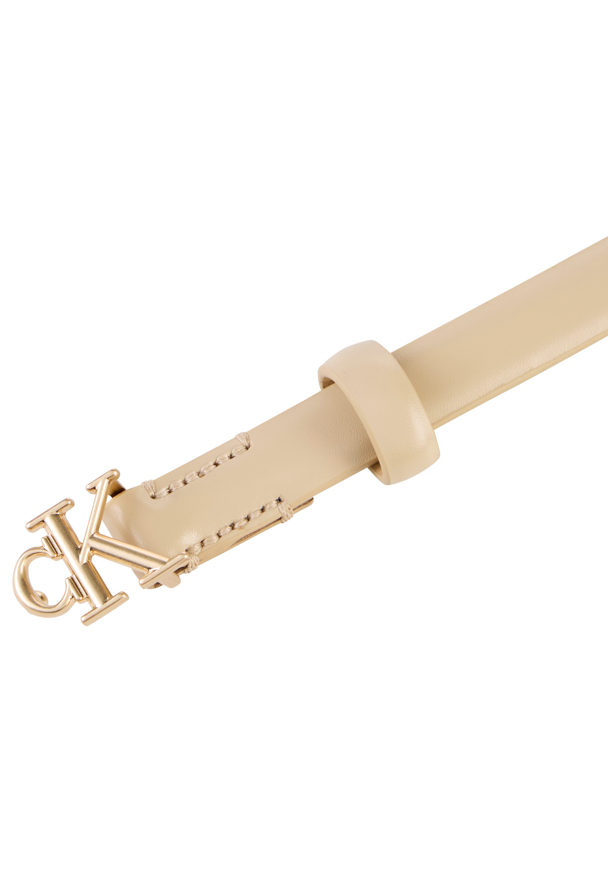 Calvin Klein Ledergürtel ROUND CK BUCKLE 15MM BELT SMOOTH Größenverstellbar mit Metallschließe