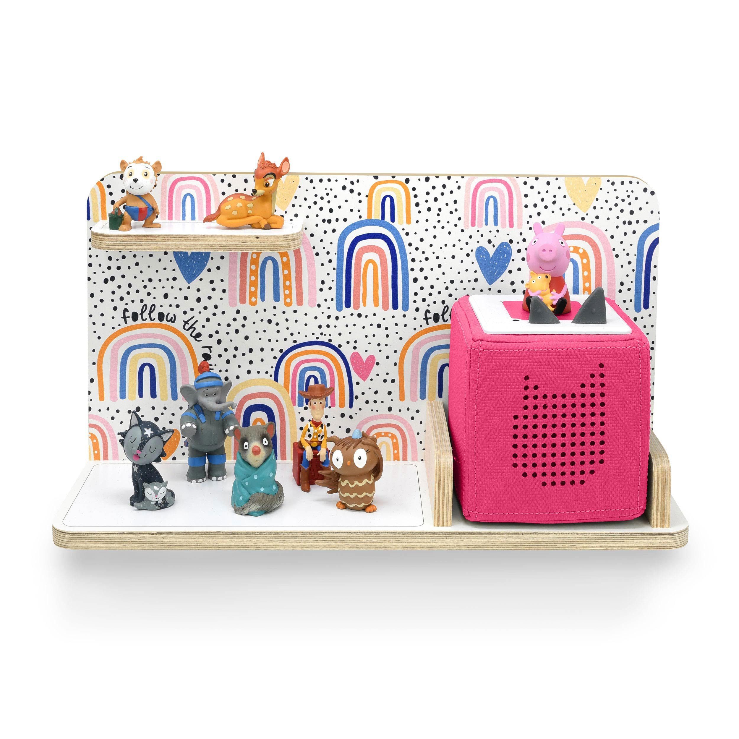 Étagère D'Angle Toniebox & Tonies – Grand Format Lion – Rangement Magnétique Chambre Enfant – À Poser Ou Suspendre