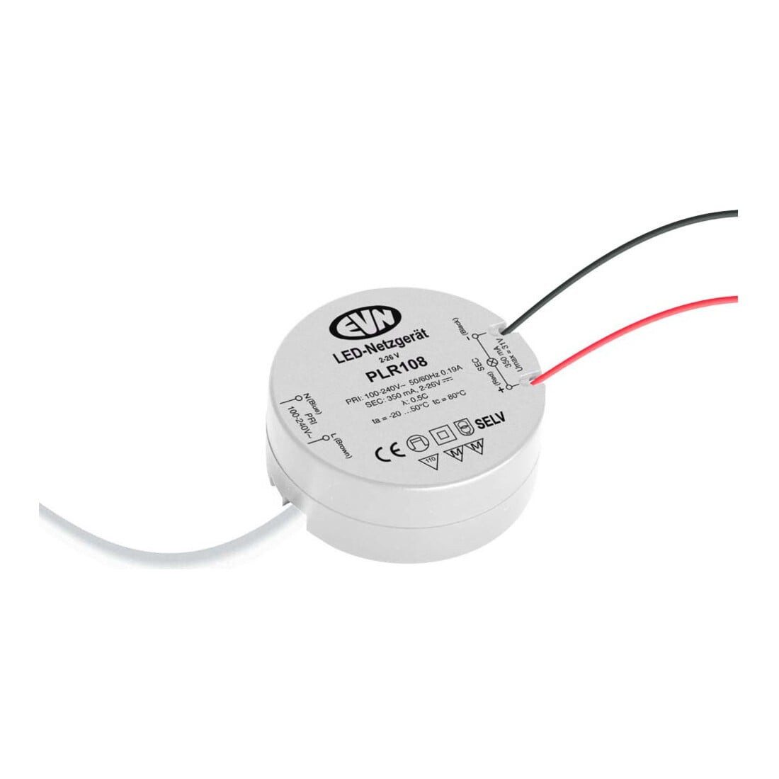 Contorion EVN Lichttechnik LED-Netzgerät 350mA 1-9W PLR 108 Steckdosenleiste