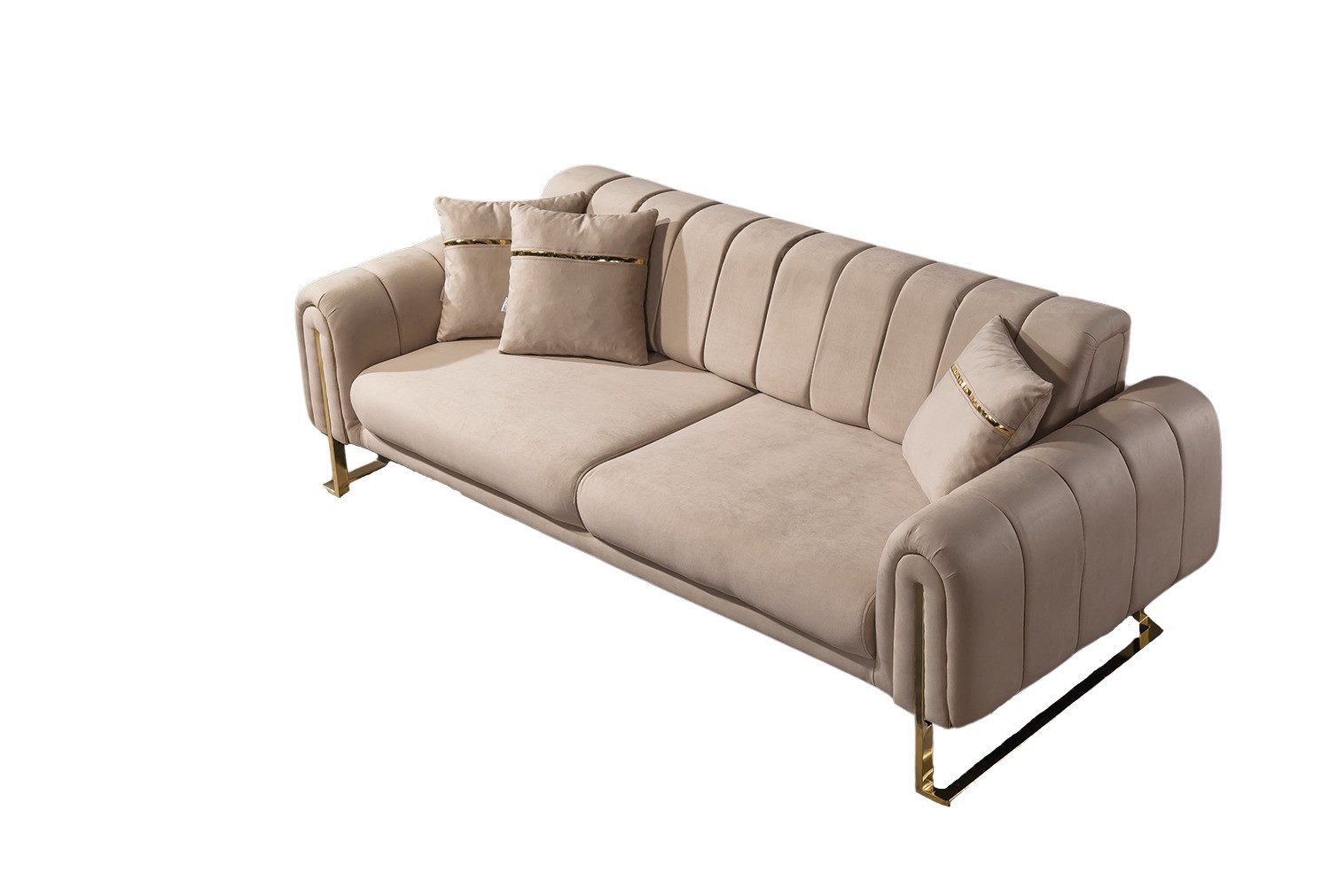 Villa Möbel Sofa Wave, 3-Sitzer 1 Teile, mit Relax-/Bettfunktion durch umklappbare Rückenlehne