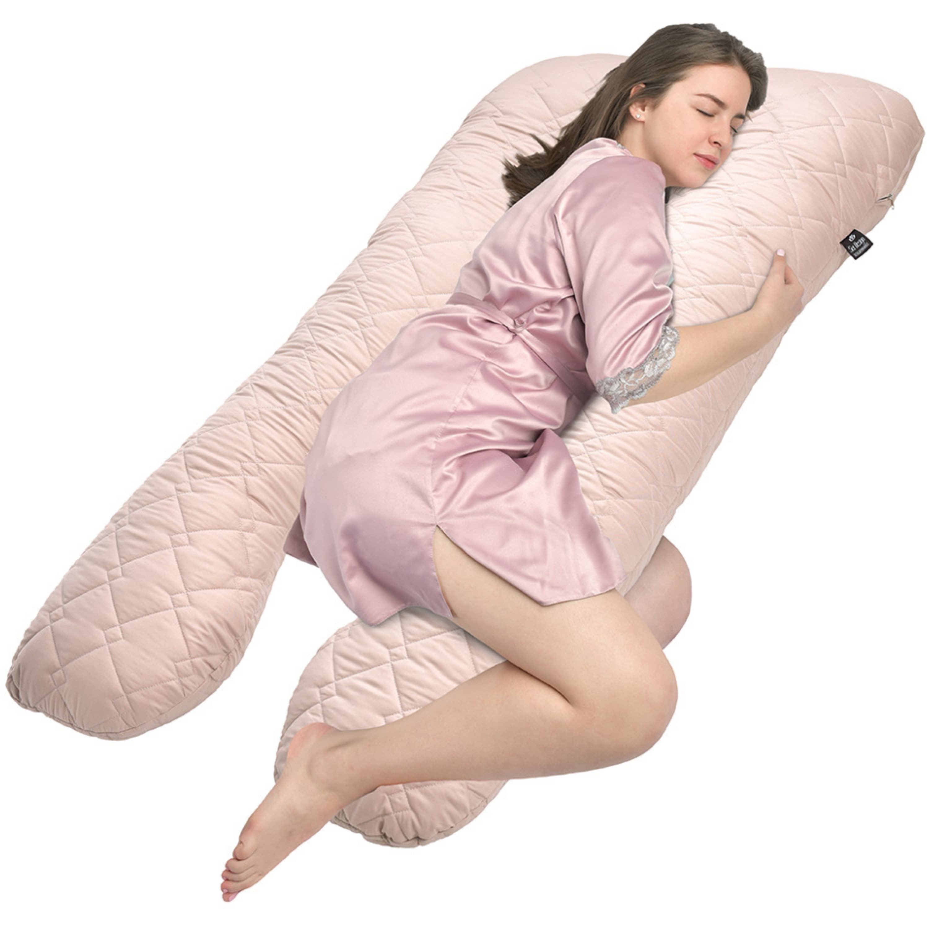 SEI Design Stillkissen Seitenschläferkissen Bodypillow - Körperkissen, Schwangerschaftskissen mit Bezug, 1-tlg., gesteppt mit 2 Reißverschlüssen