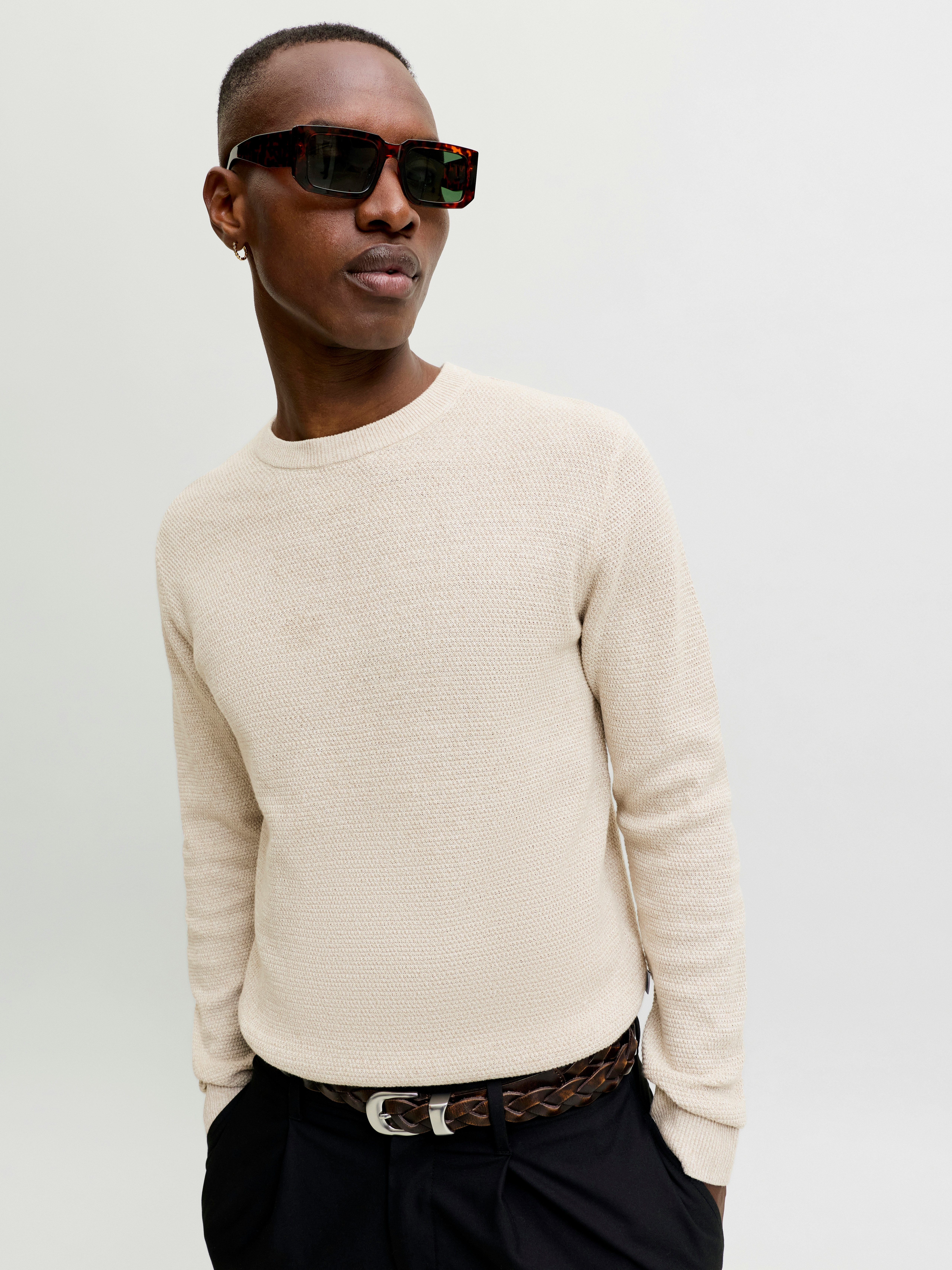 Jack & Jones Strickpullover JJERYDER KNIT CREW NECK NOOS Baumwolle, regular fit