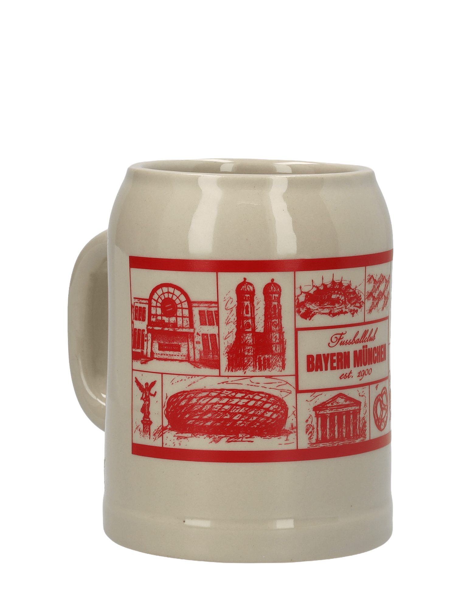 FC Bayern München Gläser-Set FC Bayern München I Bierkrug München 0,5 l I Durchsichtig, Ton