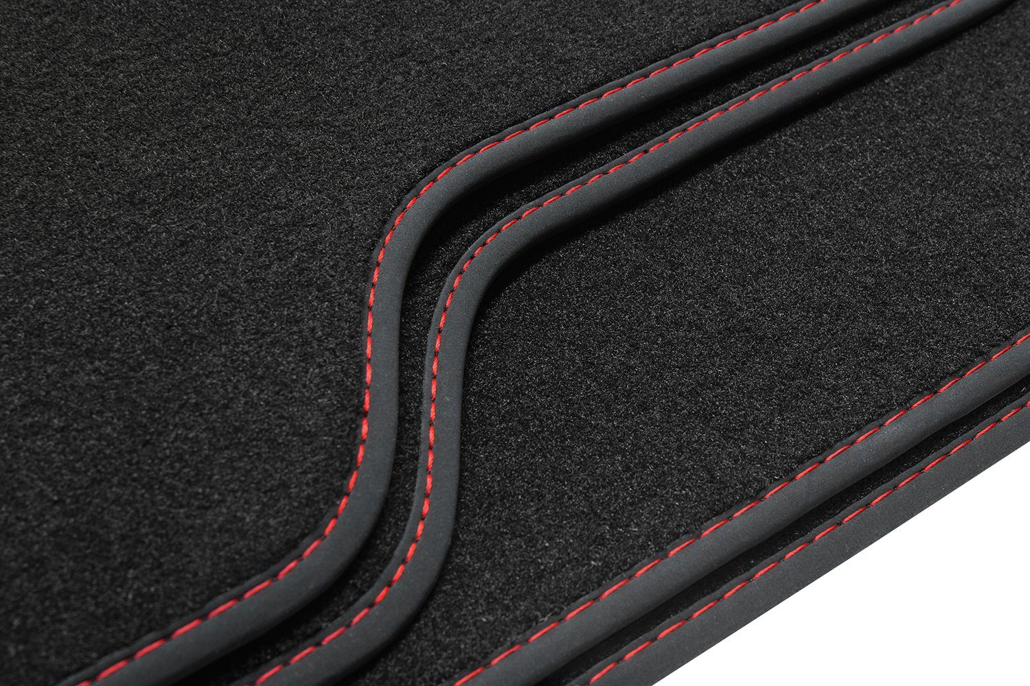 teileplus24 Auto-Fußmatten BGF455 Velours Fußmatten Rot 2016- Set mit Ateca kompatibel Seat 5FP