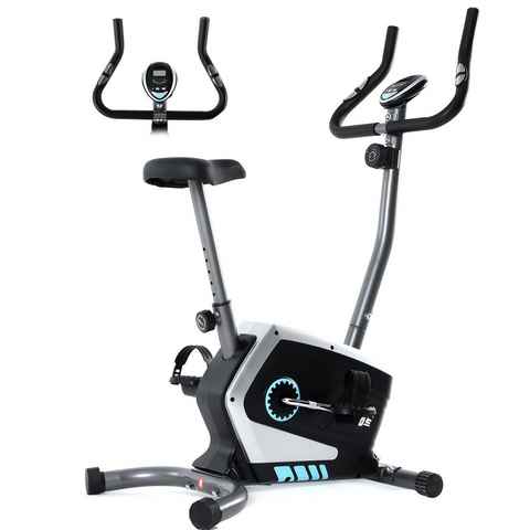 ISE Fitnessbike ISE Fitnessbike Speedbike Heimtrainer für zuhause, Trimmrad mit Pulssensoren & Computer 8 Widerstandsstufen Sattel verstellbar Schwungrad, Max. 120 kg SY-8801