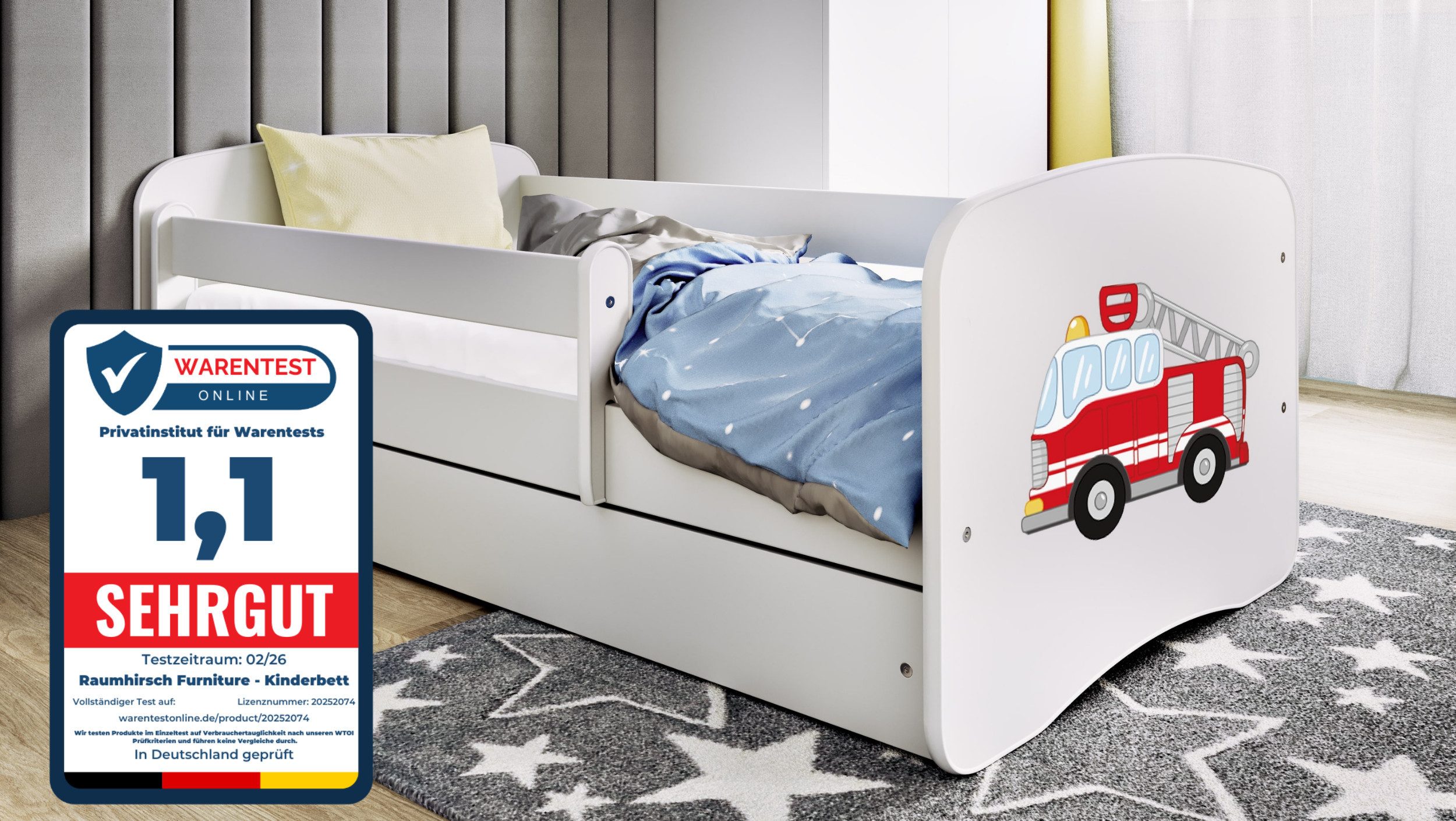 Raumhirsch Furniture Kinderbett 70x140, 80x160, 80x180 cm - Komplettset mit günstig online kaufen