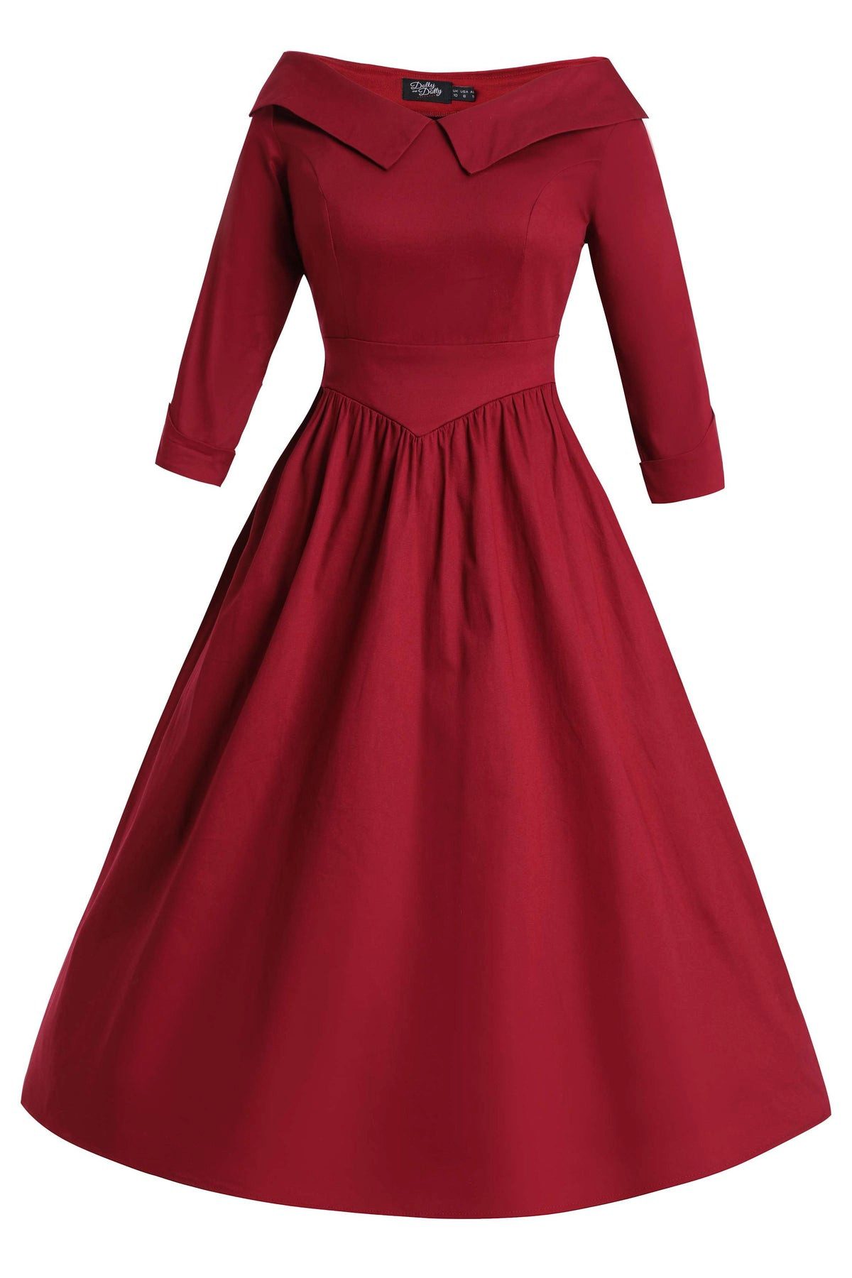 Dolly and Dotty A-Linien-Kleid Ruth Burgunder Vintage Retro Rockabilly günstig online kaufen