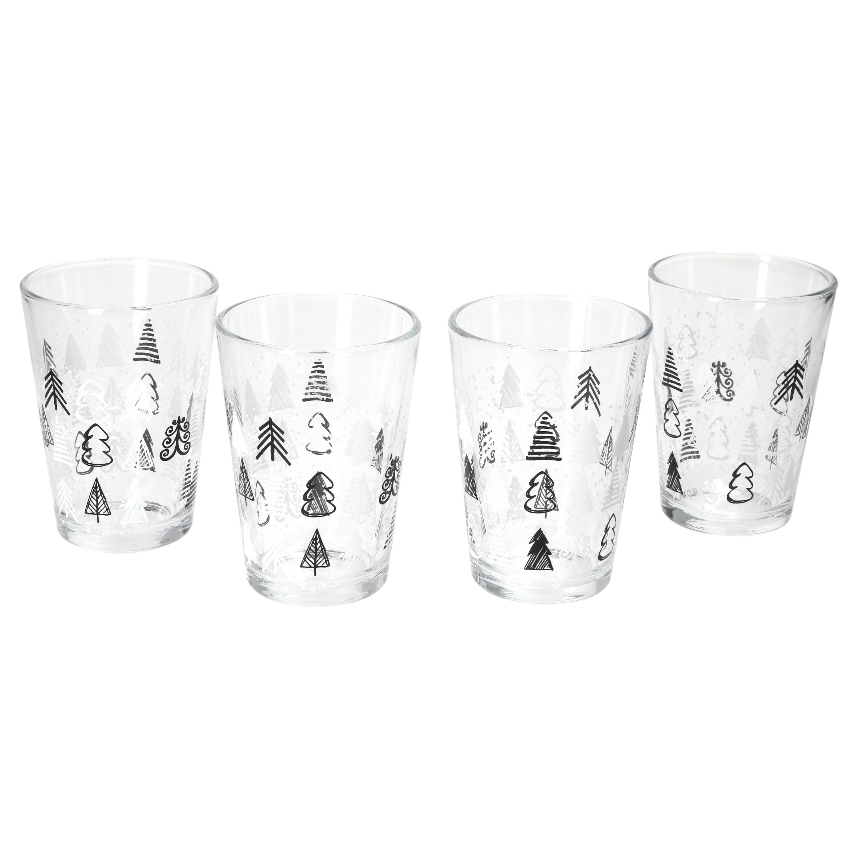 Ritzenhoff & Breker Glas Ritzenhoff Weihnachtsbaum 4x Glühwein-Gläser 240ml H11cm, Glas, Weihnachtsgeschirr, Weihnachten, Weihnachtsset, Geschirr