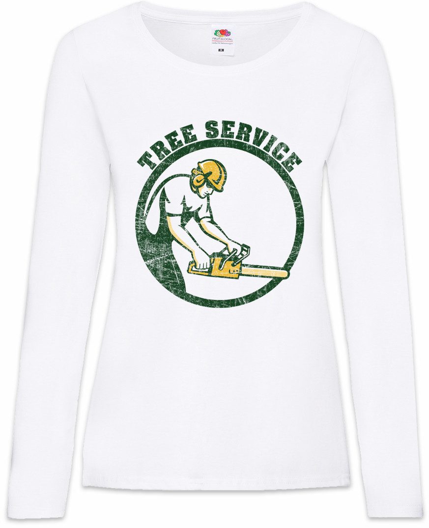 Langarmshirt Tree Service V Damen Langarmshirt Holzfäller Axt Waldarbeiter Förster