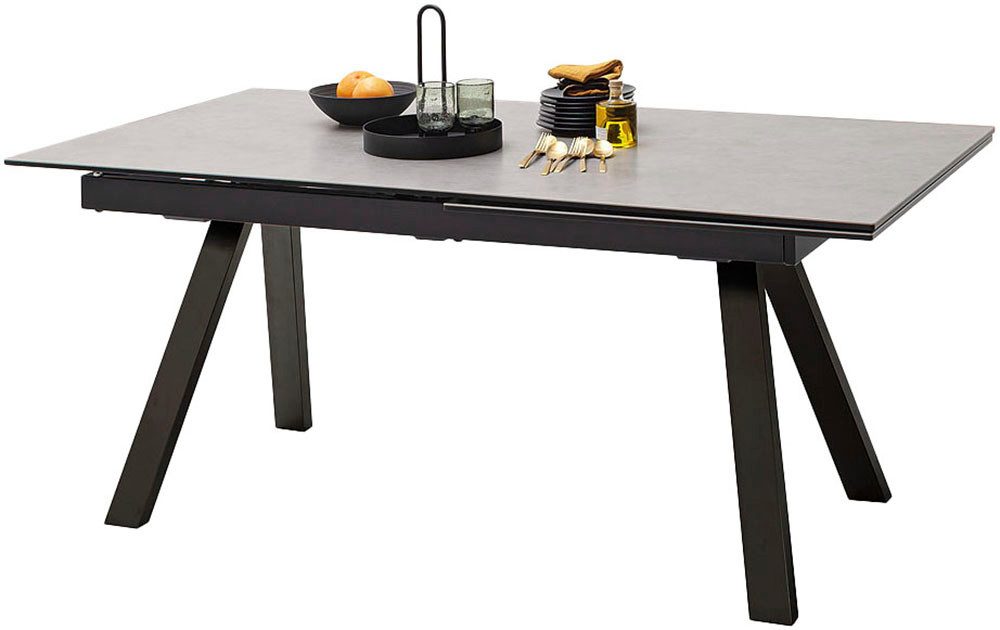 MCA furniture Esstisch TOBAGO Auszugtisch 180-260 cm (Einzelstück), Keramik,Metall,Stirnauszug,ausziehbar,Tischplatte 13 mm