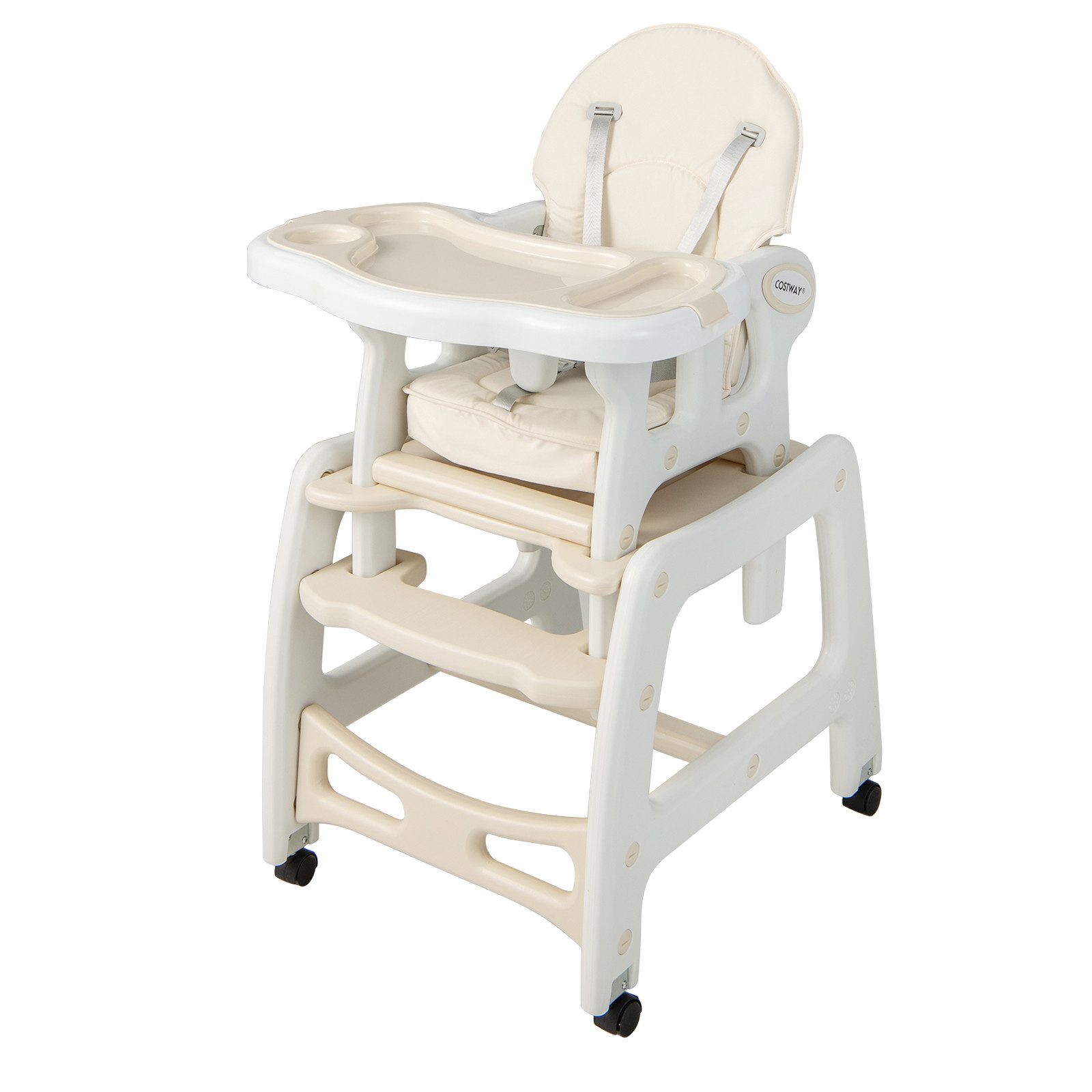 COSTWAY Hochstuhl 3 in 1 Babystuhl, wandelbar, einstellbarer Winkel, abnehm günstig online kaufen